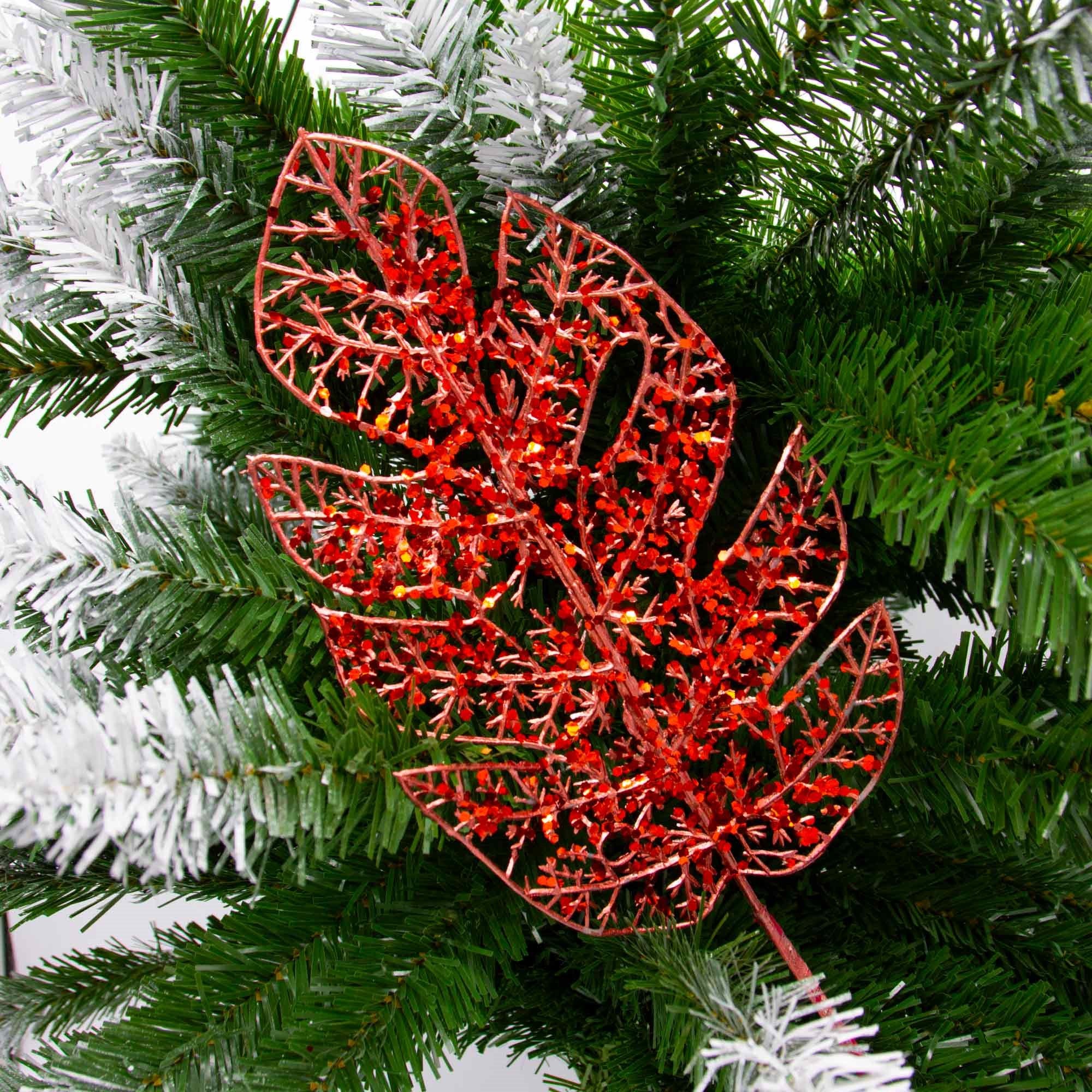 Palm Leaf Glitter Pick - Red - Image 3