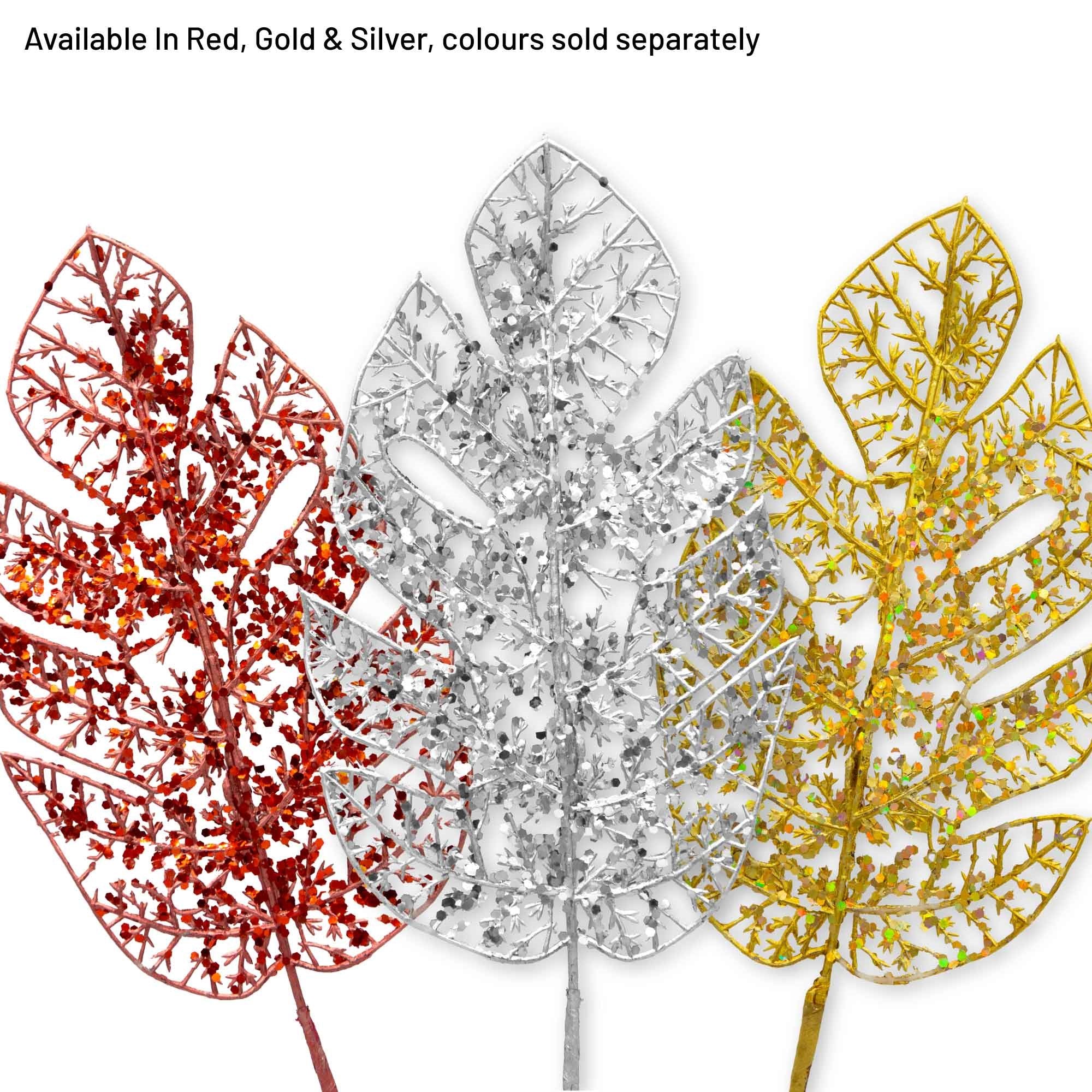 Palm Leaf Glitter Pick - Red - Image 4