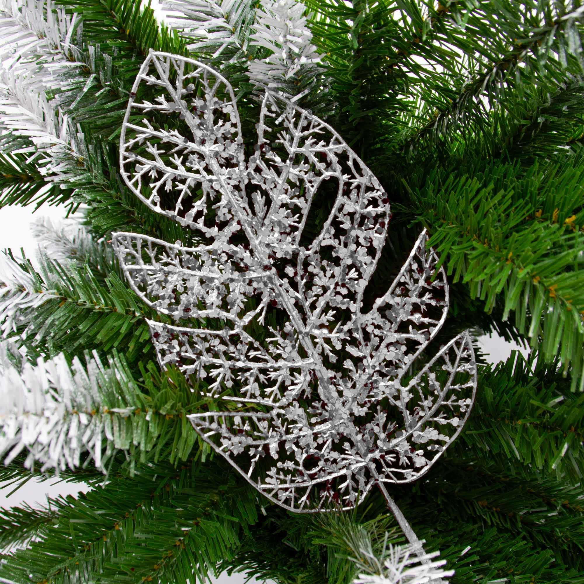 Palm Leaf Glitter Pick - Silver - Image 3