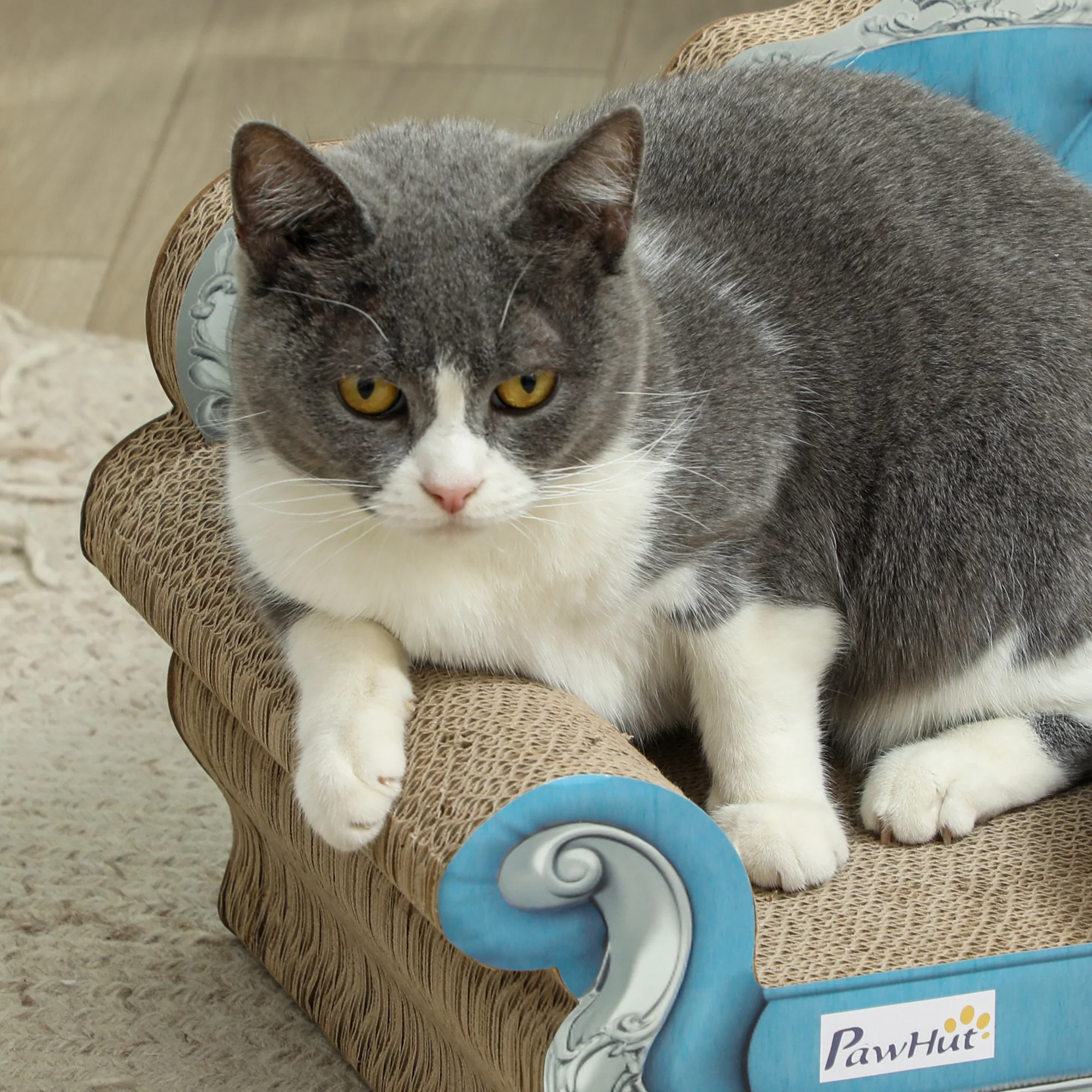 PawHut 2 In 1 Cardboard Cat Scratching Board With Catnip For Indoor Cats - Image 8