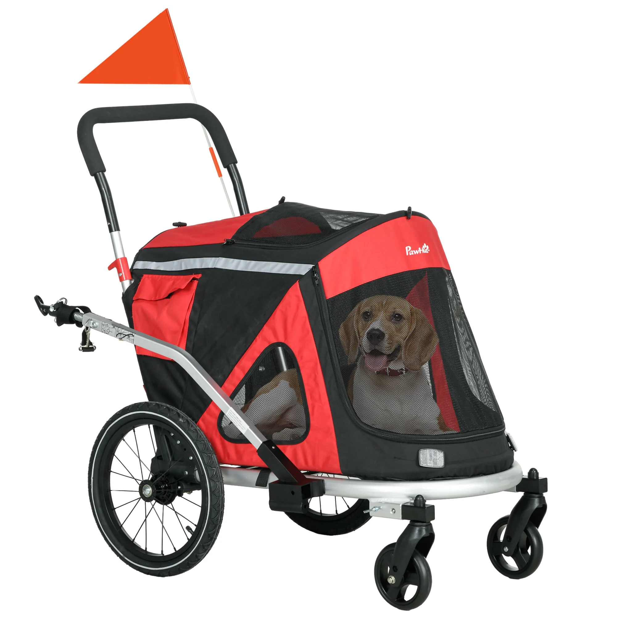 PawHut 2 in 1 Dog Bike Trailer, Foldable Dog Stroller for Medium Dogs - Image 10