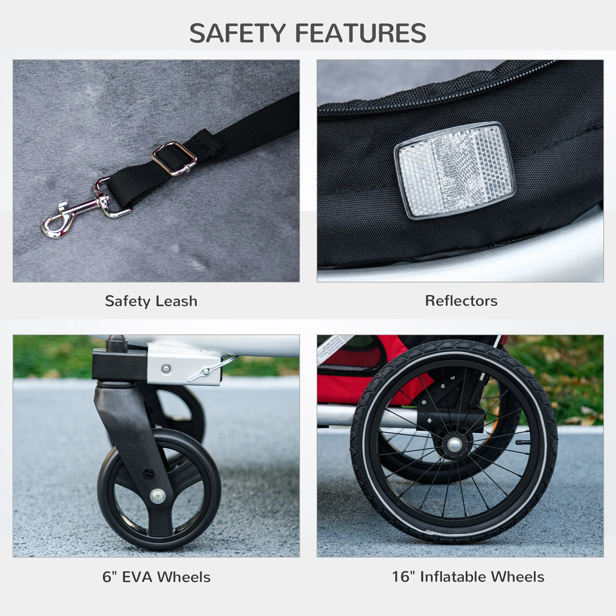 PawHut 2 in 1 Dog Bike Trailer, Foldable Dog Stroller for Medium Dogs - Image 16