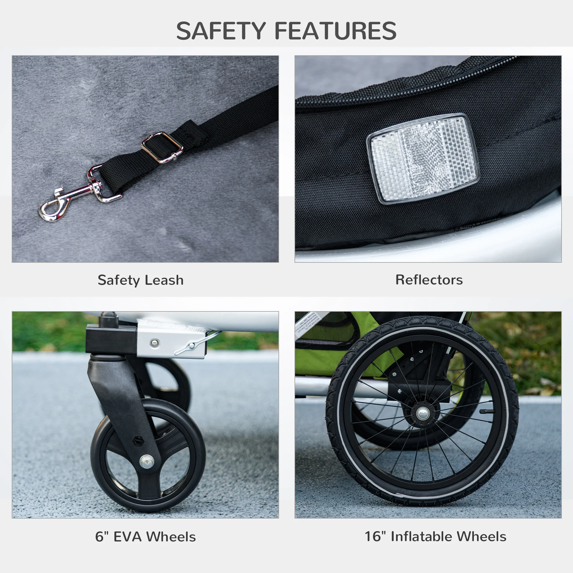 PawHut 2 in 1 Dog Bike Trailer, Foldable Dog Stroller for Medium Dogs - Image 7