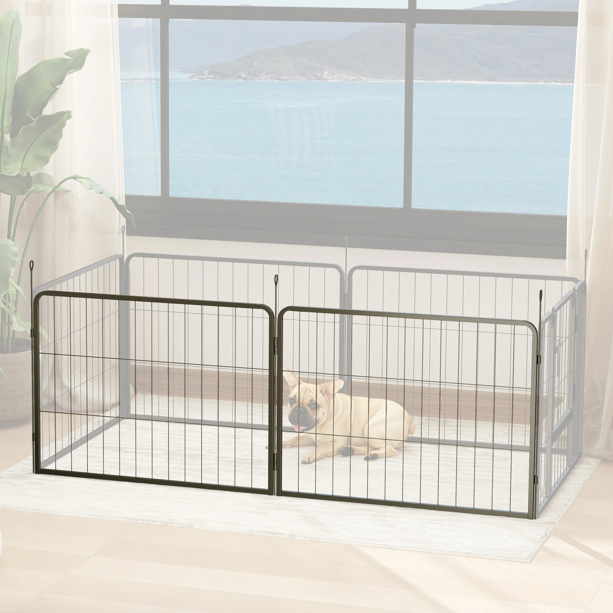 PawHut 2 Piece Dog Pen Expansion Pack For 80cm High Pet Playpen For S M Dogs - Image 11