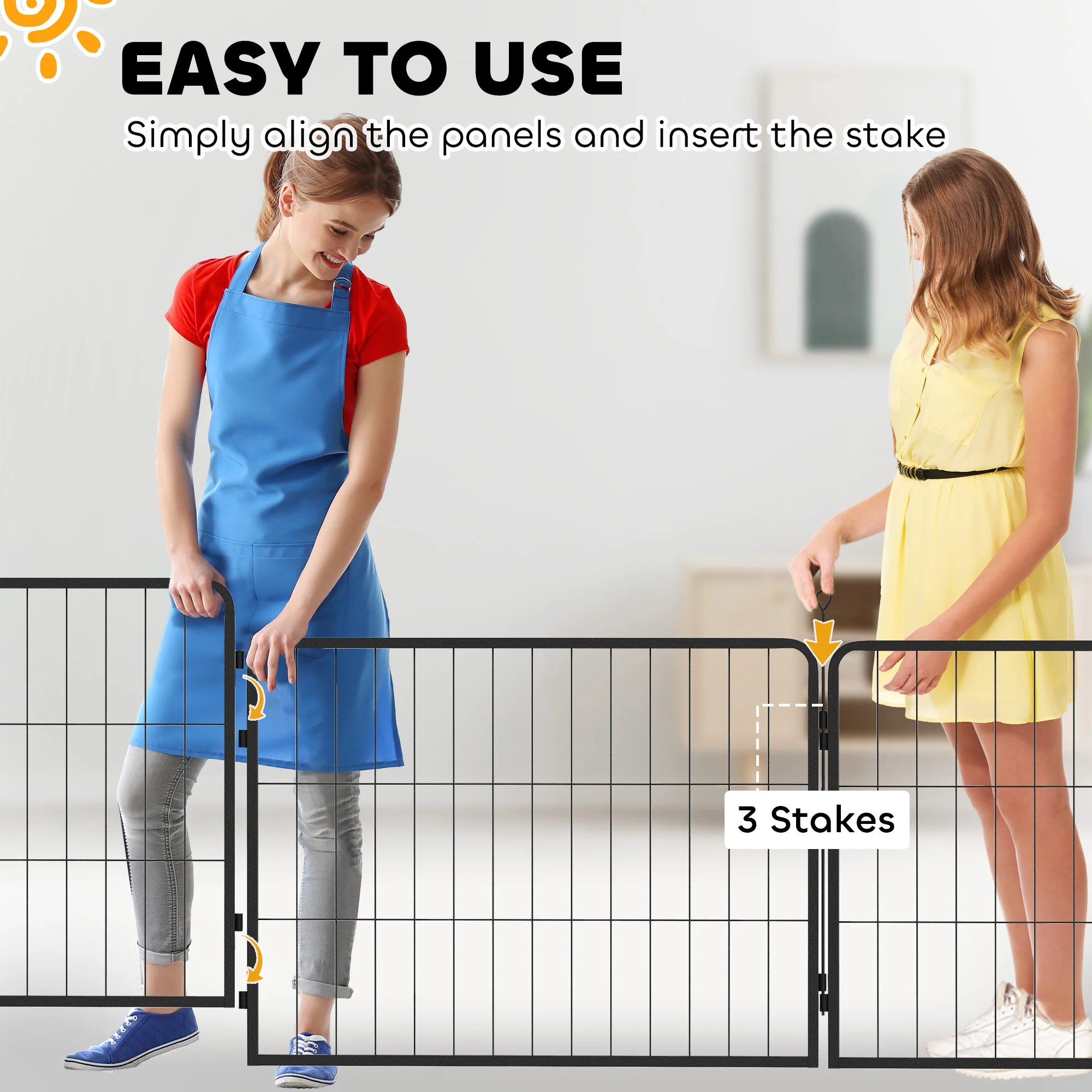 PawHut 2 Piece Dog Pen Expansion Pack For 80cm High Pet Playpen For S M Dogs - Image 13
