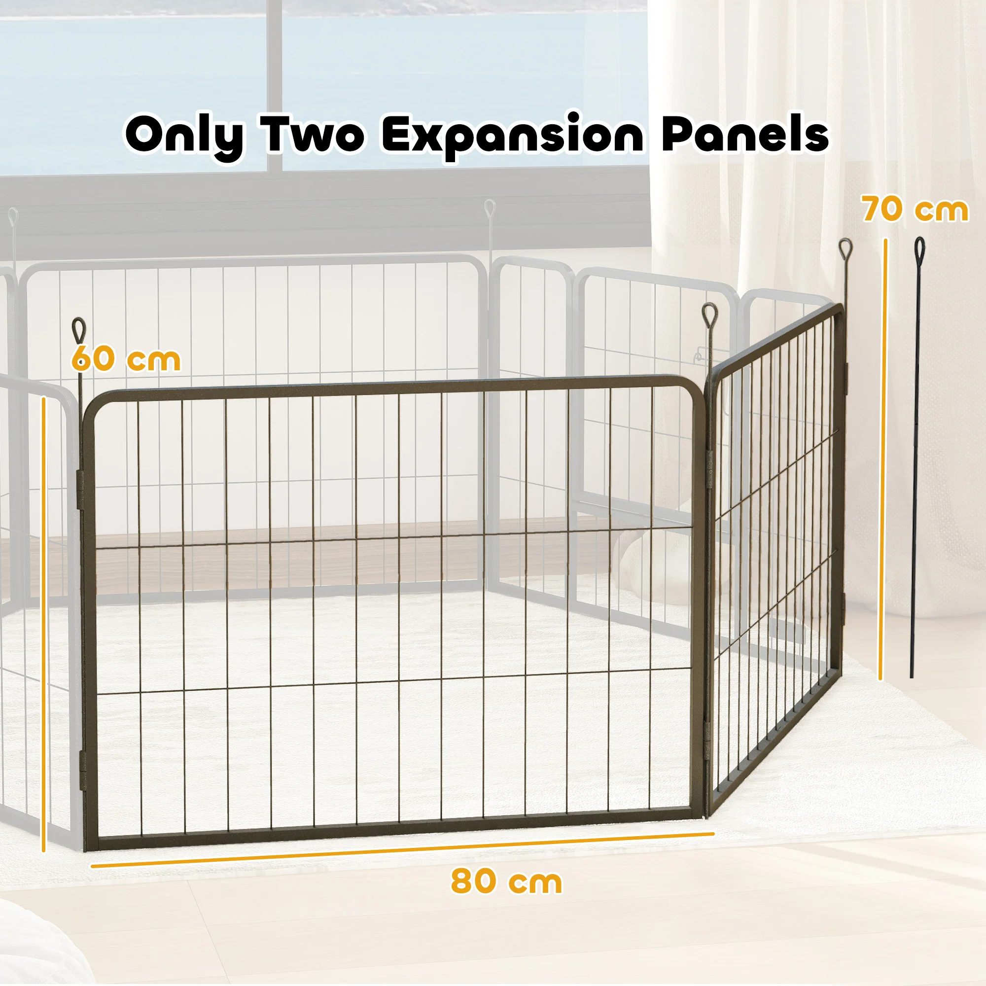 PawHut 2 Piece Dog Pen Expansion Pack For 80cm High Pet Playpen For S M Dogs - Image 14