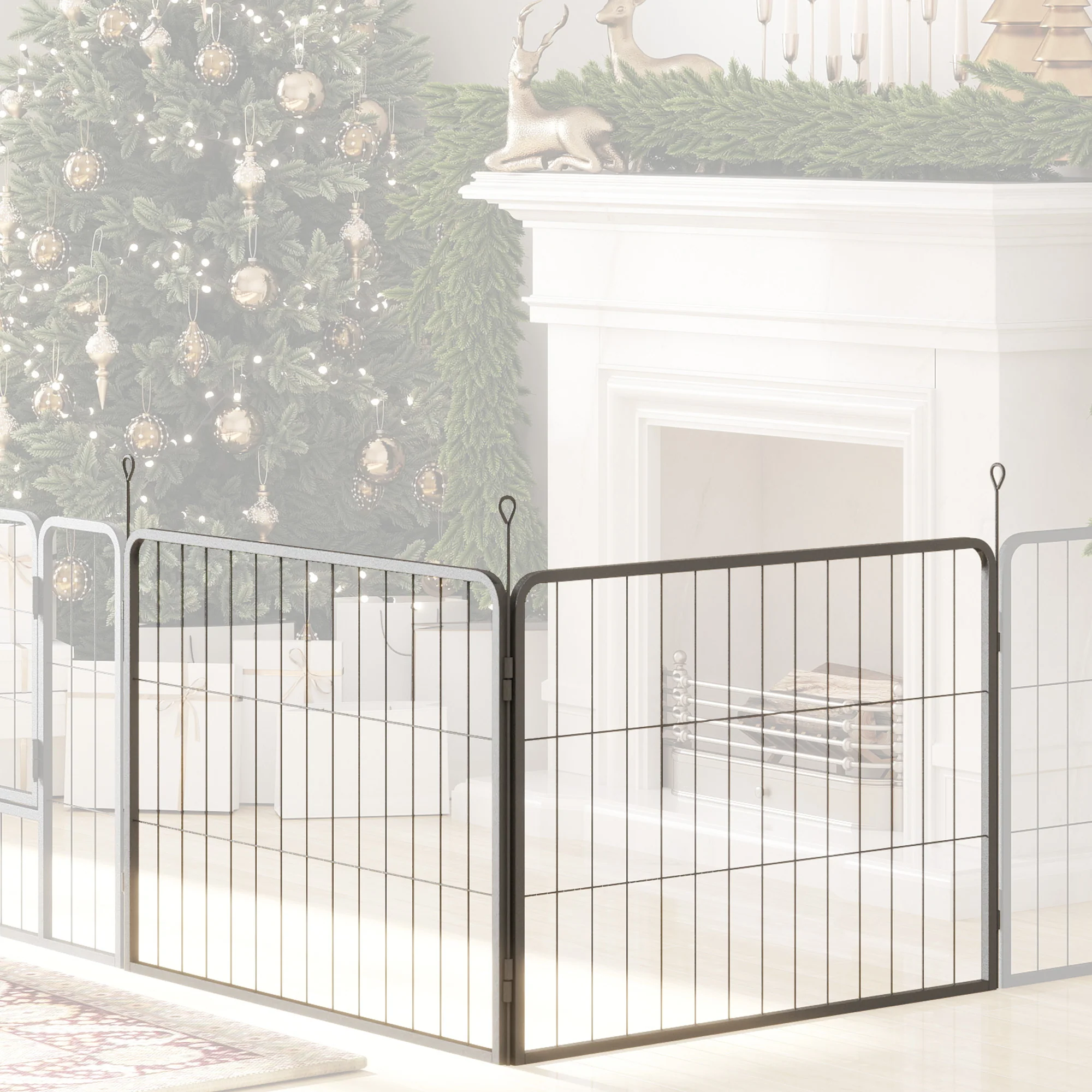 PawHut 2 Piece Dog Pen Expansion Pack For 80cm High Pet Playpen For S M Dogs - Image 16
