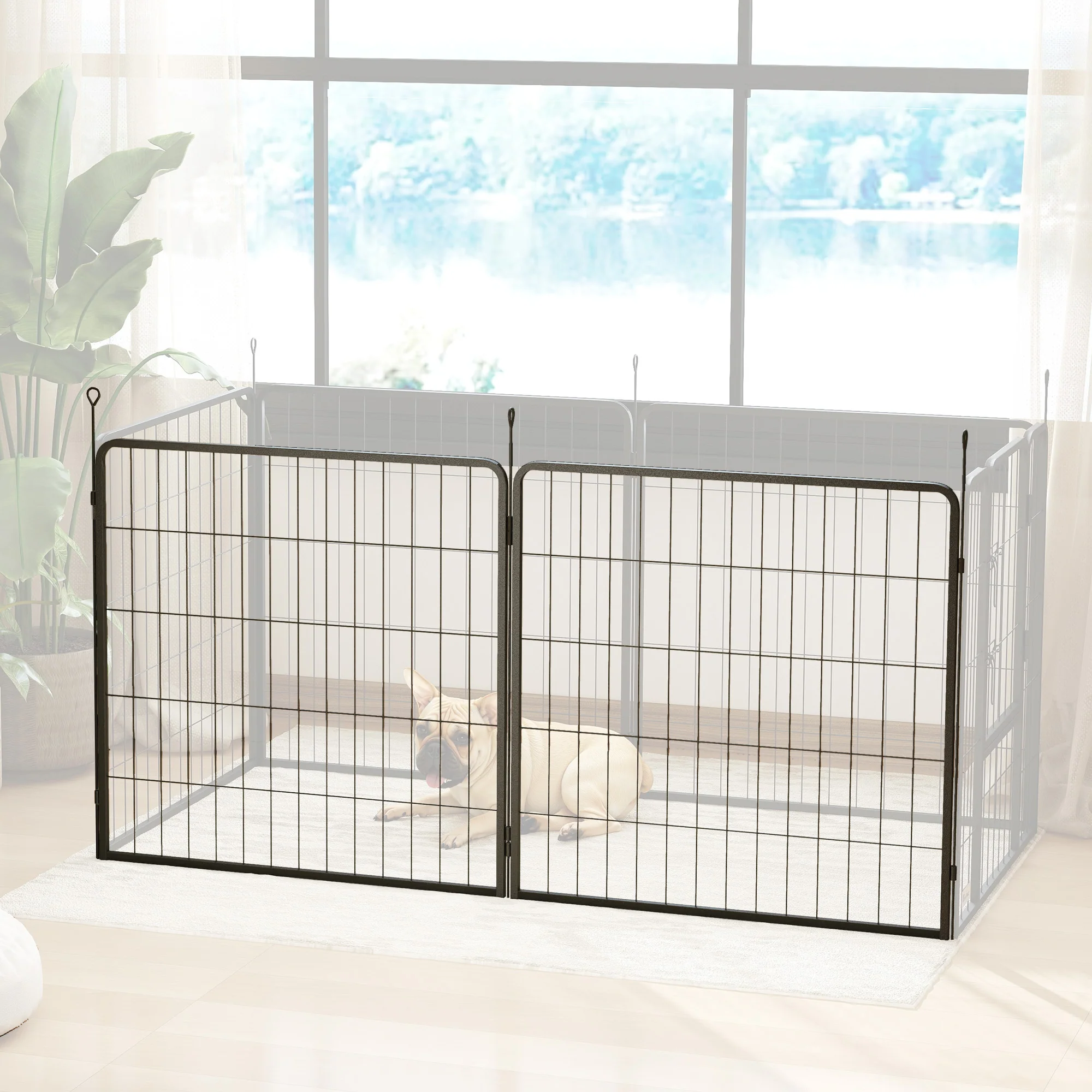 PawHut 2 Piece Dog Pen Expansion Pack For 80cm High Pet Playpen For S M Dogs - Image 20