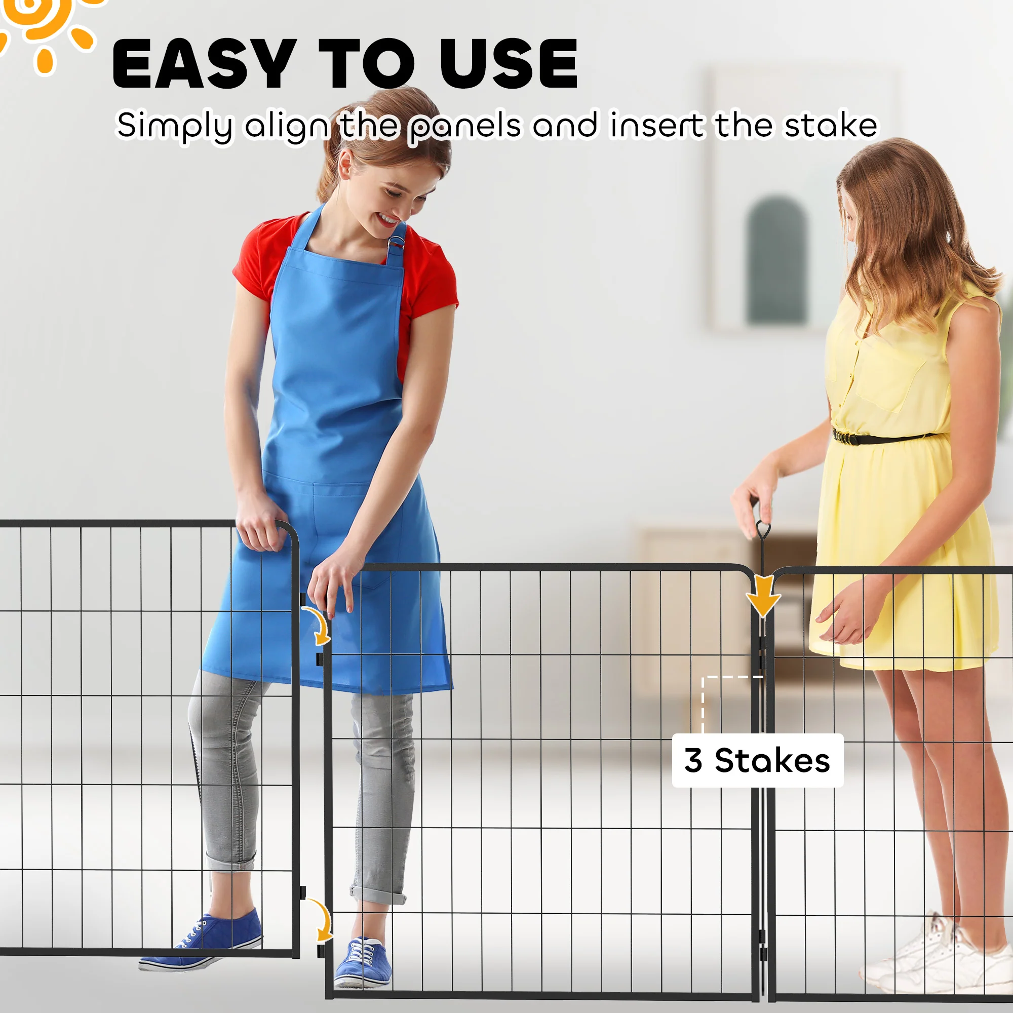 PawHut 2 Piece Dog Pen Expansion Pack For 80cm High Pet Playpen For S M Dogs - Image 22