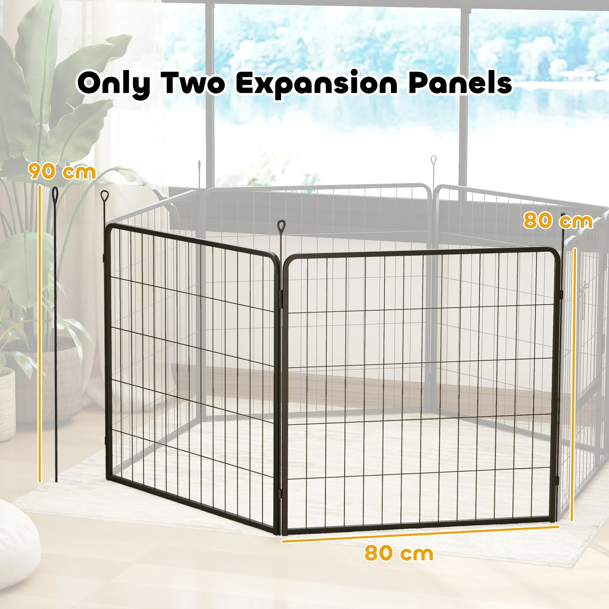 PawHut 2 Piece Dog Pen Expansion Pack For 80cm High Pet Playpen For S M Dogs - Image 23