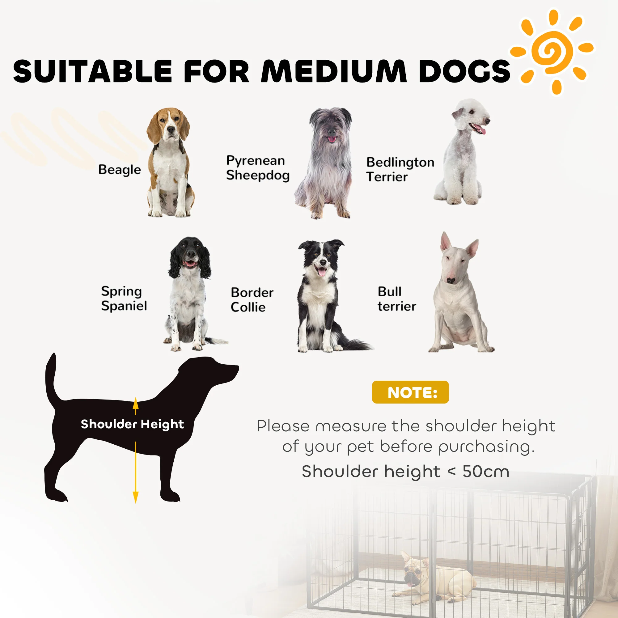 PawHut 2 Piece Dog Pen Expansion Pack For 80cm High Pet Playpen For S M Dogs - Image 24