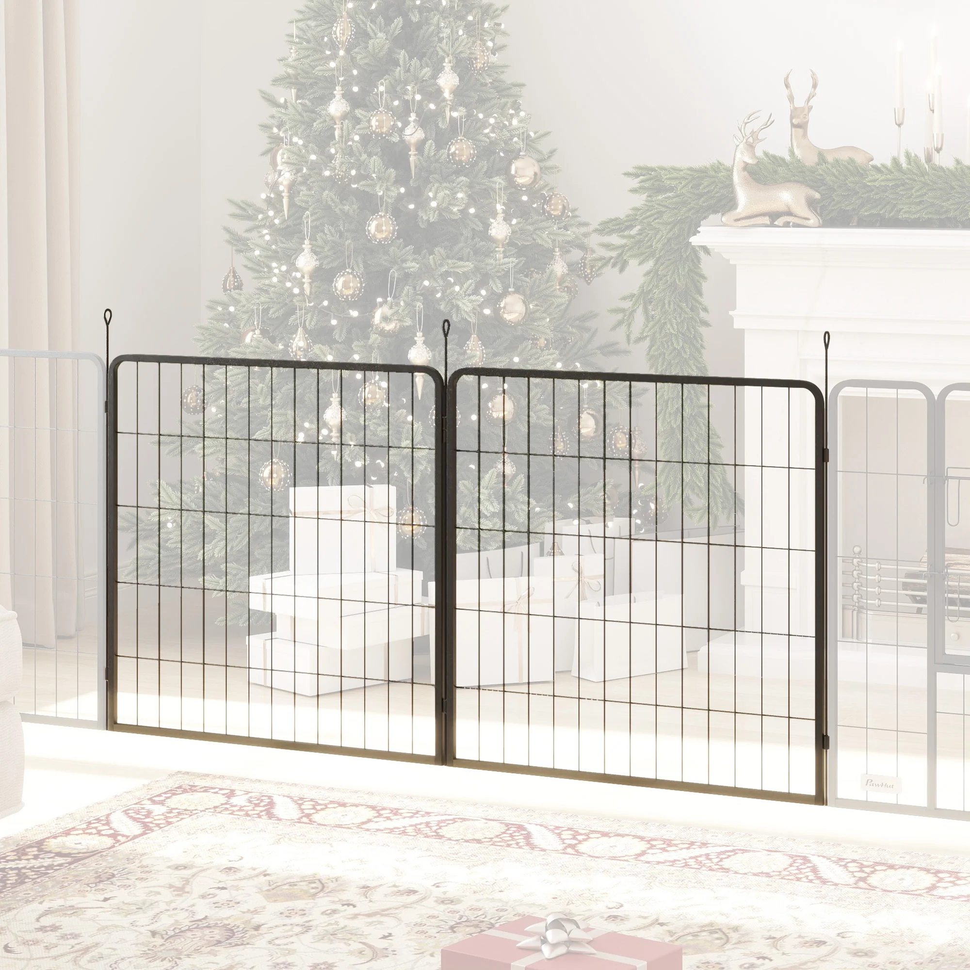 PawHut 2 Piece Dog Pen Expansion Pack For 80cm High Pet Playpen For S M Dogs - Image 25