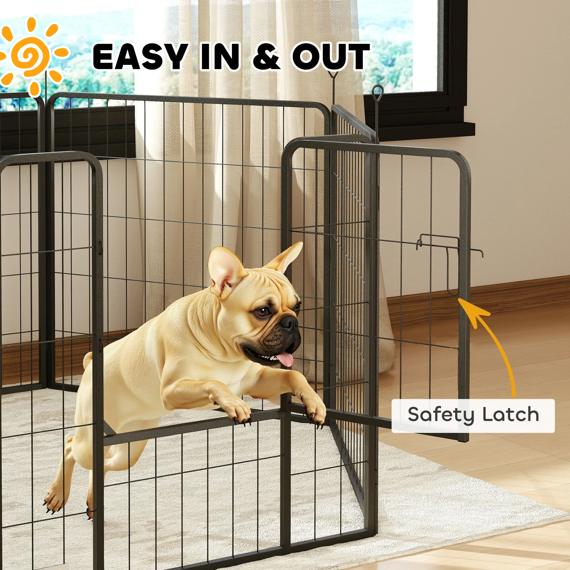 PawHut 2 Piece Dog Pen Expansion Pack For 80cm High Pet Playpen For S M Dogs - Image 4