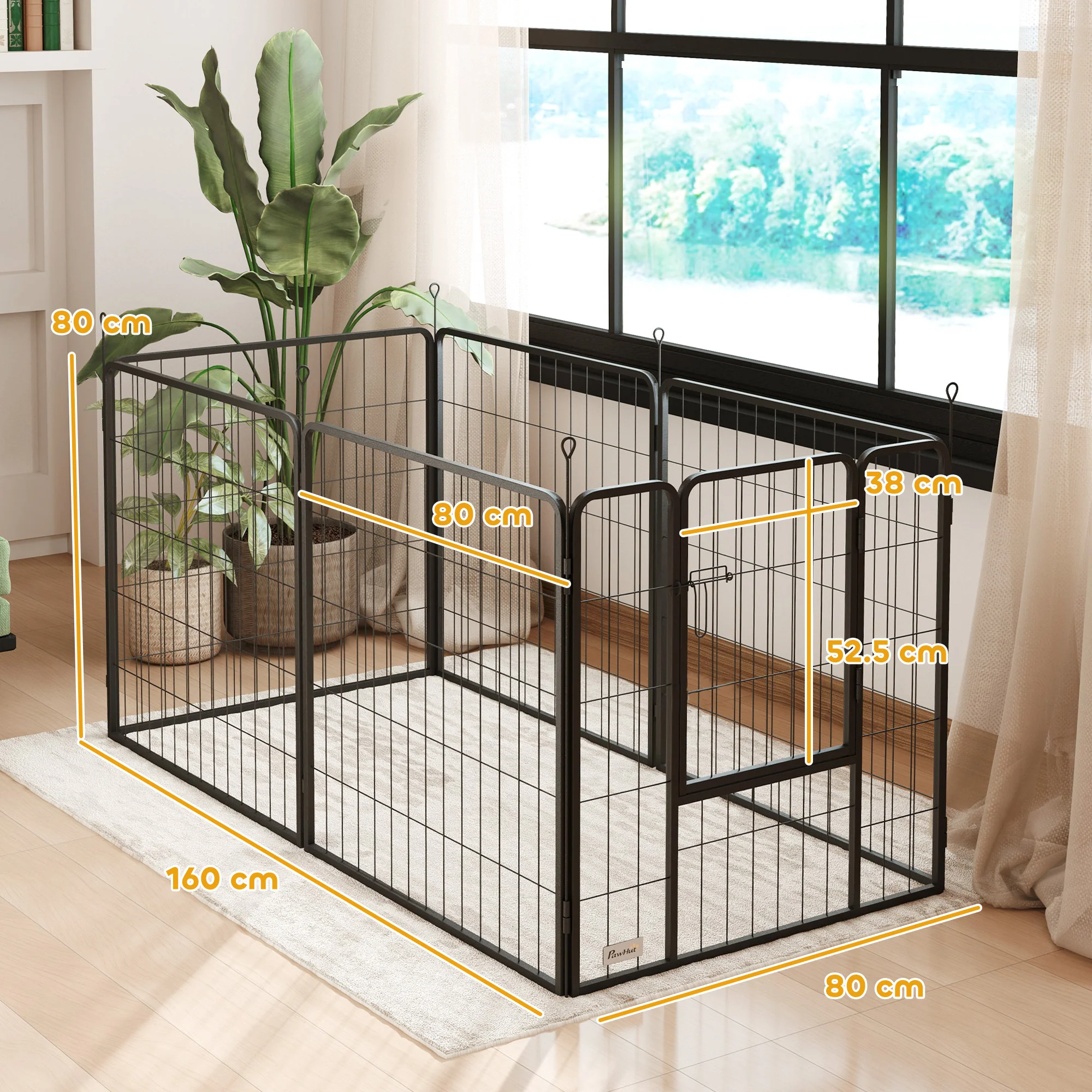 PawHut 2 Piece Dog Pen Expansion Pack For 80cm High Pet Playpen For S M Dogs - Image 5
