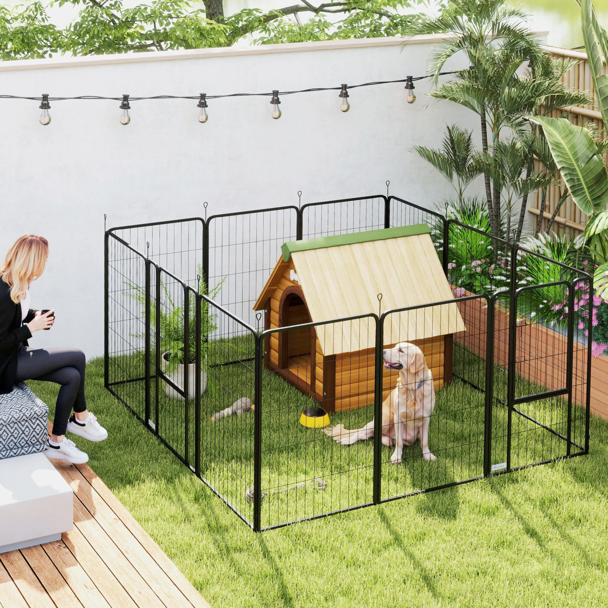 PawHut 2 Piece Expansion Pack Dog High Animal Pen - Image 11