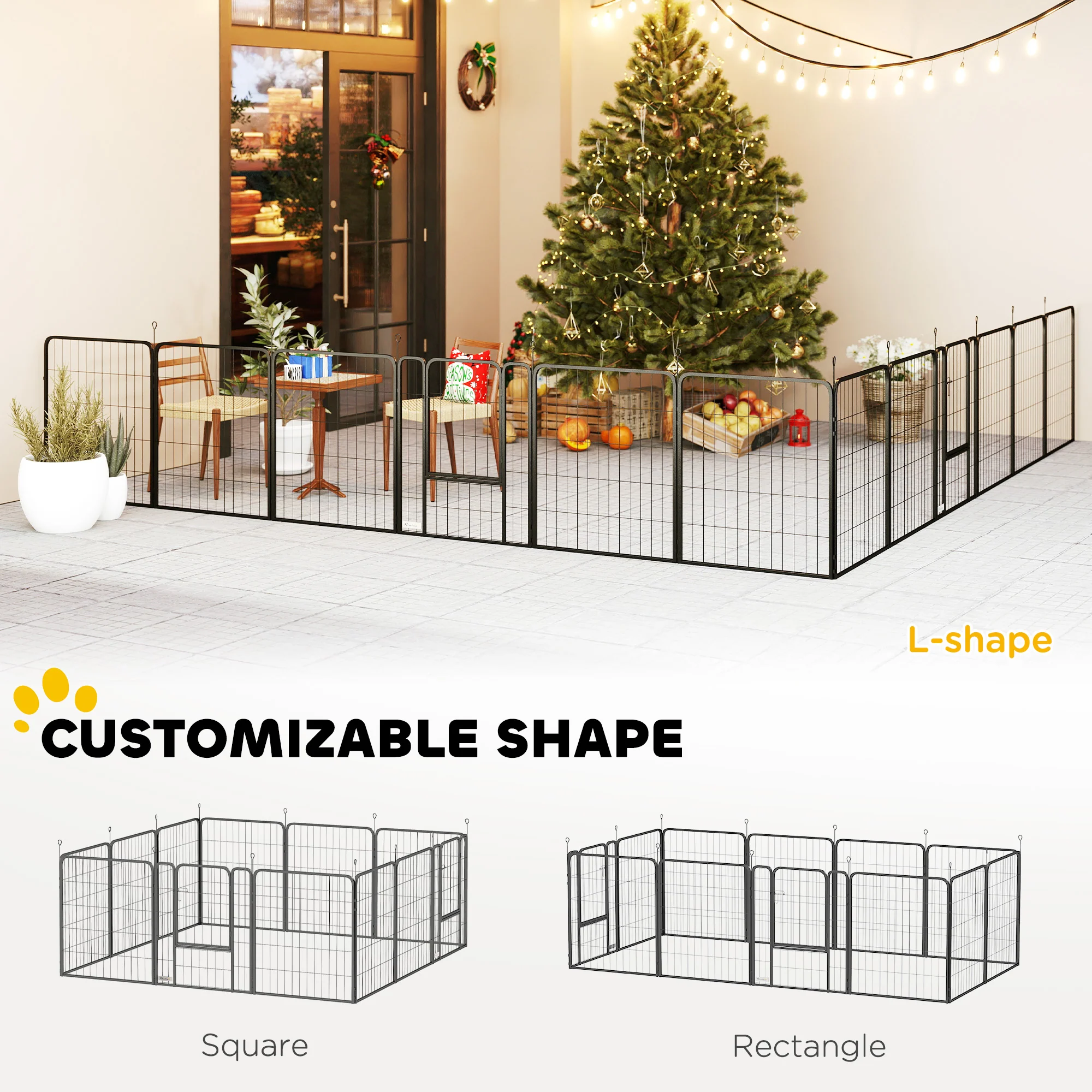 PawHut 2 Piece Expansion Pack Dog High Animal Pen - Image 12