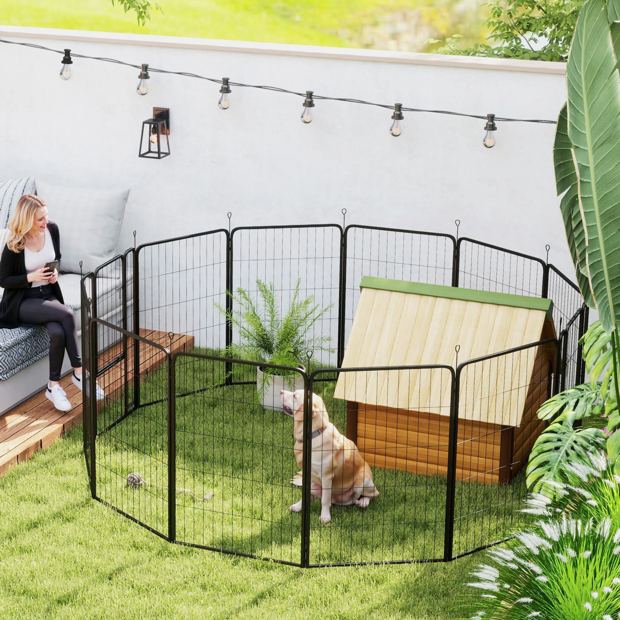 PawHut 2 Piece Expansion Pack Dog High Animal Pen - Image 17