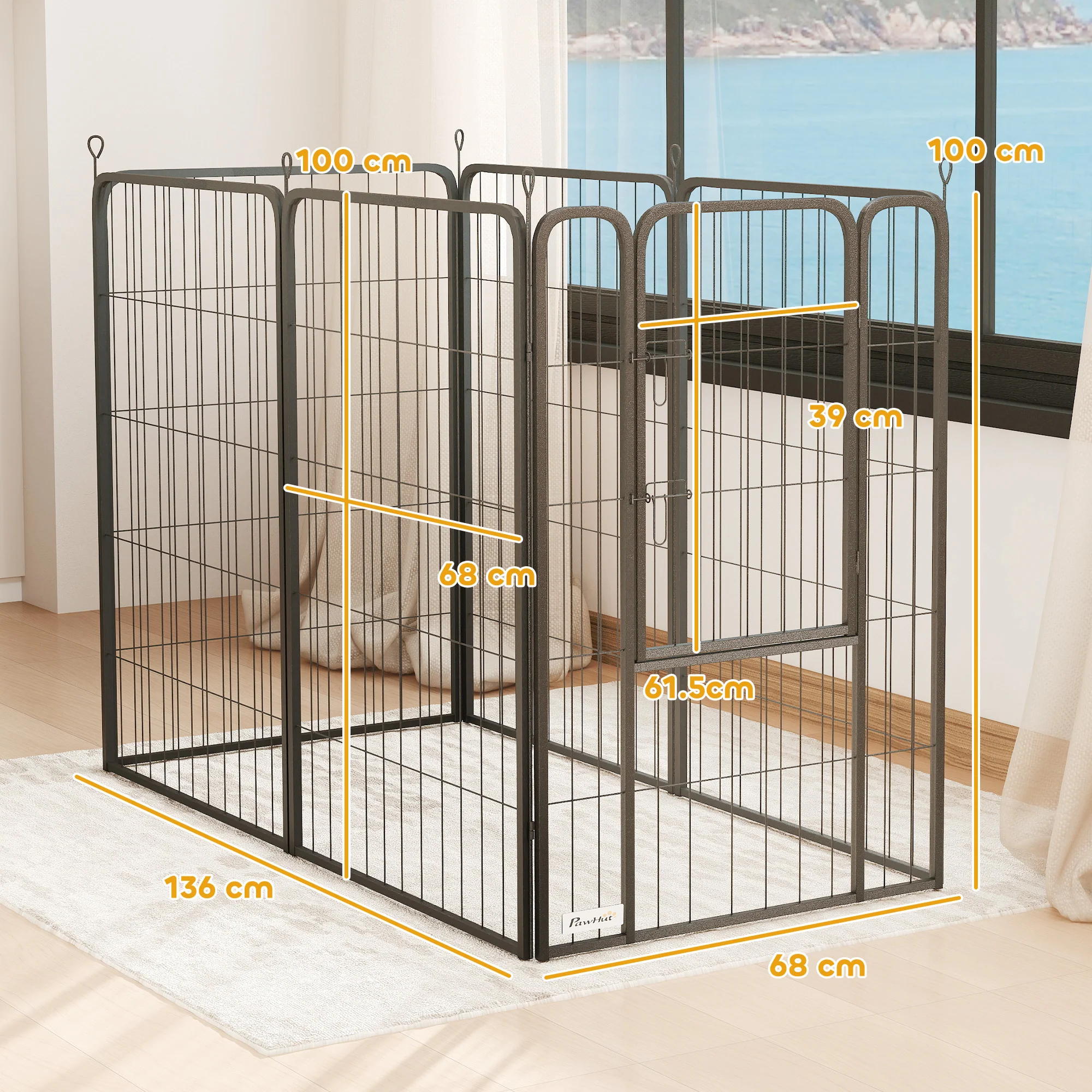 PawHut 2 Piece Expansion Pack Dog High Animal Pen - Image 23