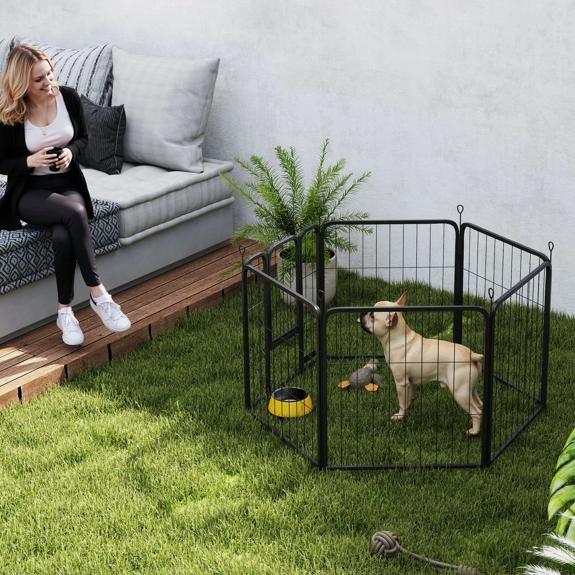 PawHut 2 Piece Expansion Pack Dog High Animal Pen - Image 29