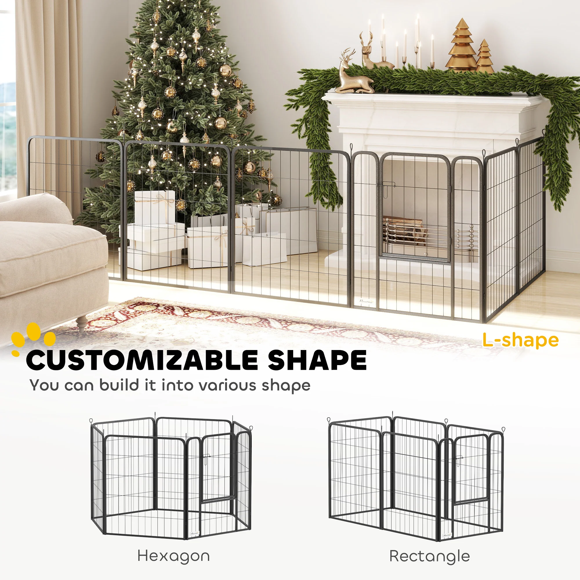 PawHut 2 Piece Expansion Pack Dog High Animal Pen - Image 39