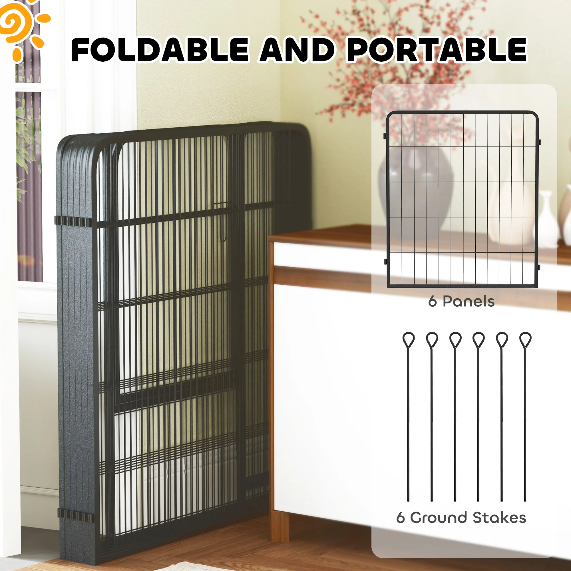 PawHut 2 Piece Expansion Pack Dog High Animal Pen - Image 42