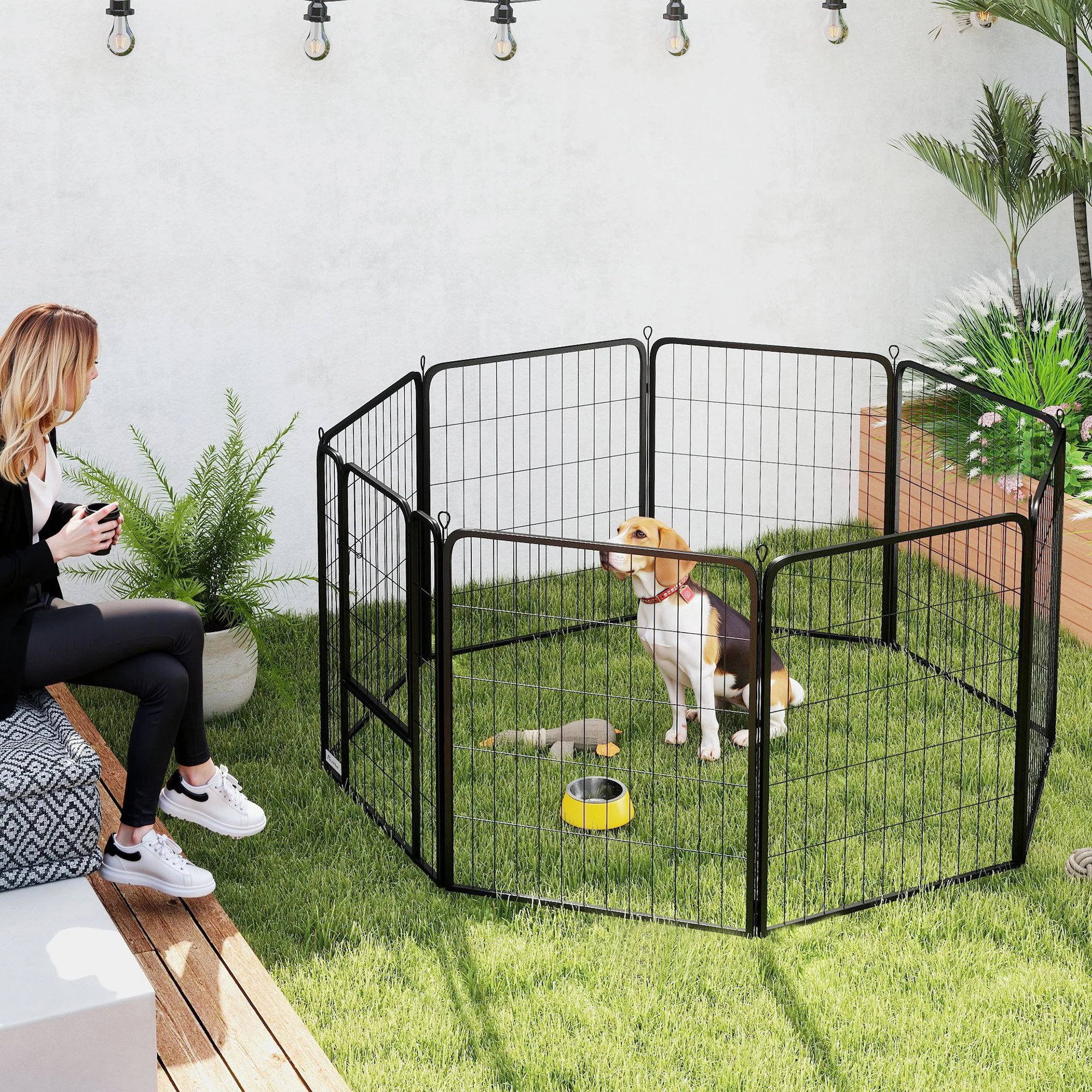 PawHut 2 Piece Expansion Pack Dog High Animal Pen - Image 47