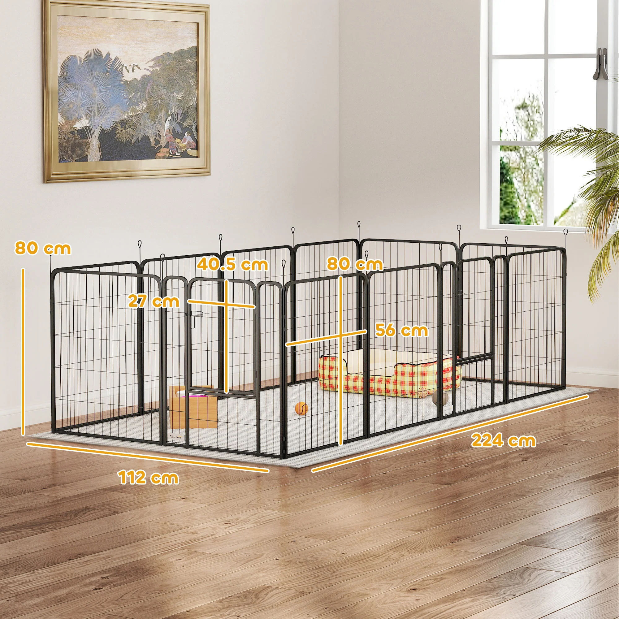 PawHut 2 Piece Expansion Pack Dog High Animal Pen - Image 5