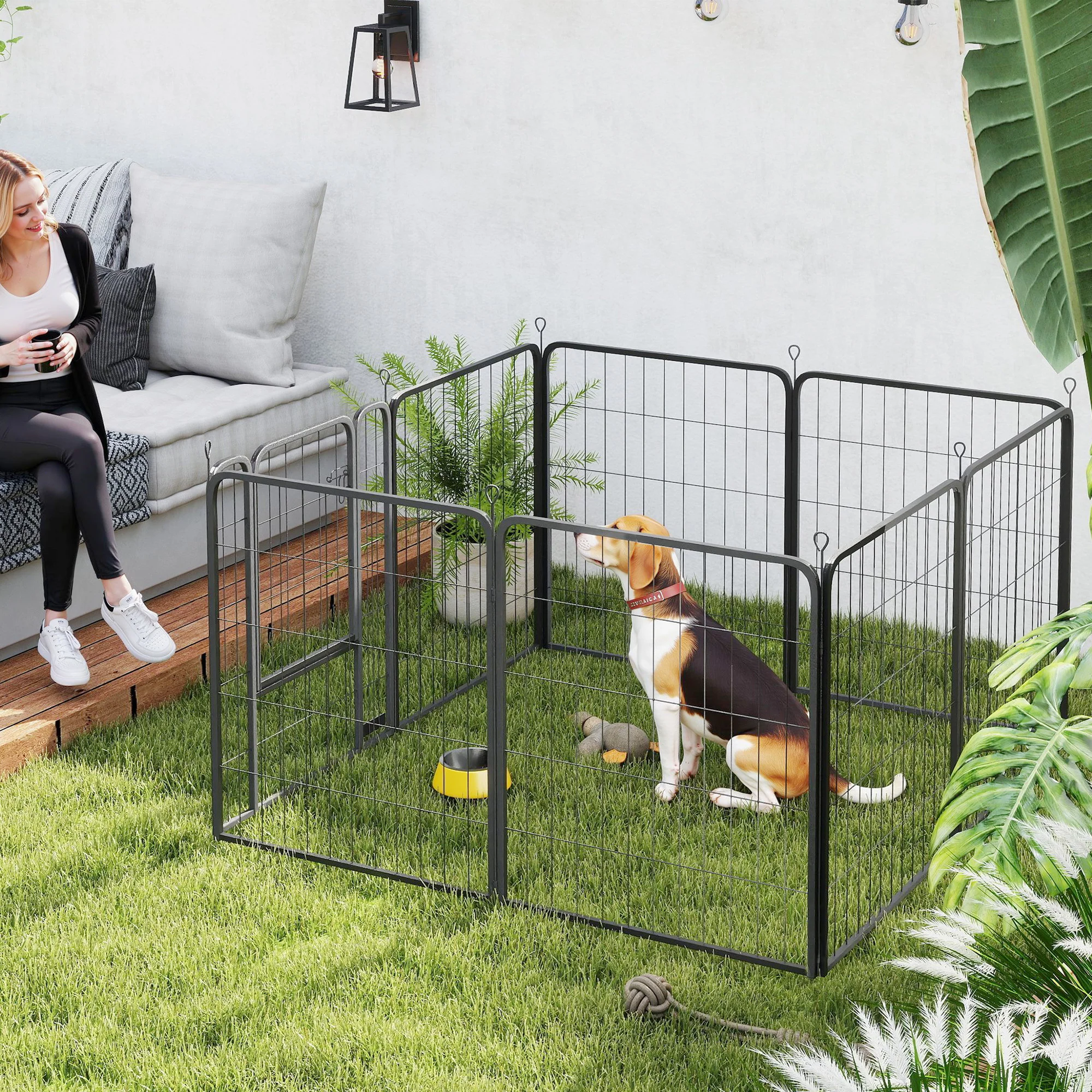 PawHut 2 Piece Expansion Pack Dog High Animal Pen - Image 53