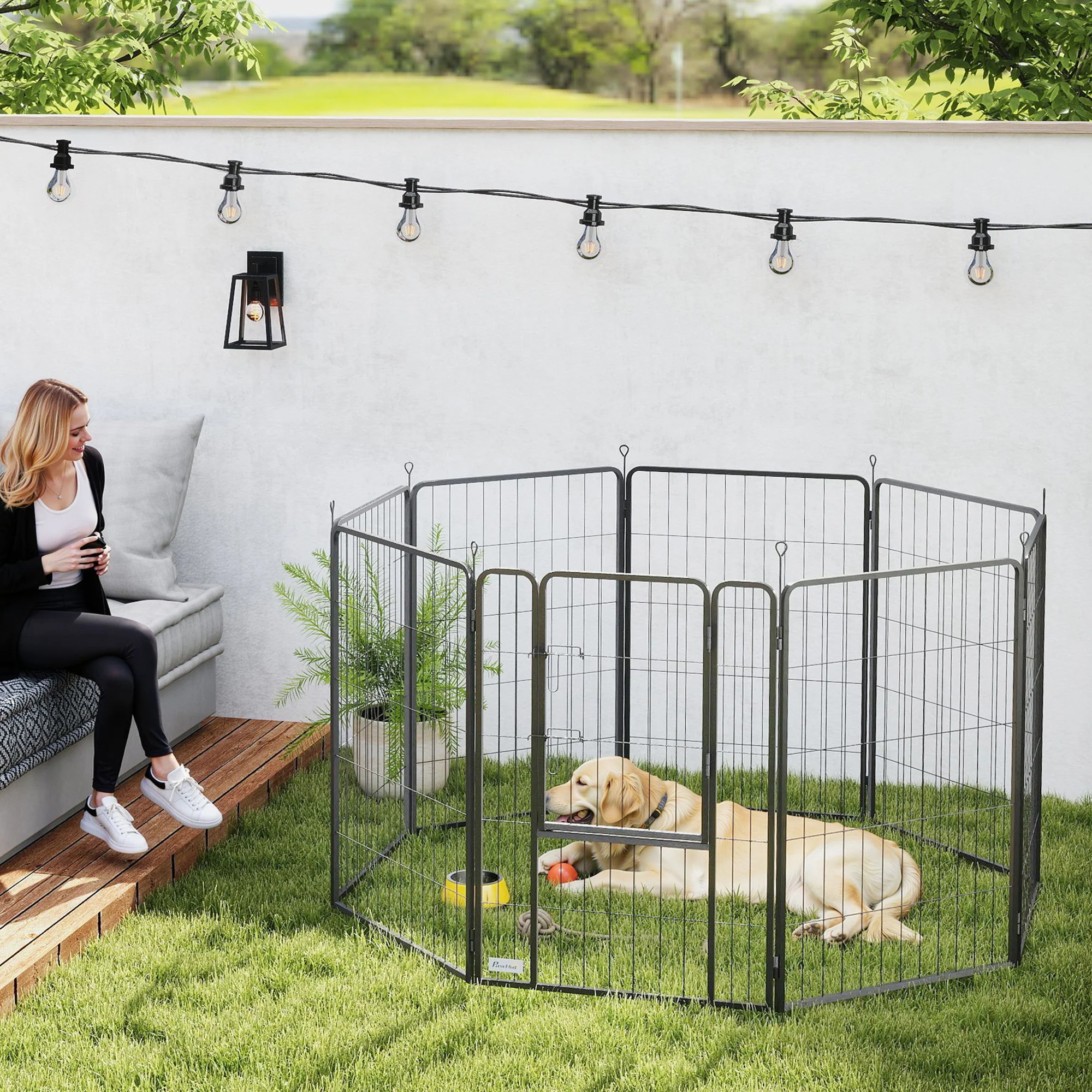 PawHut 2 Piece Expansion Pack Dog High Animal Pen - Image 56