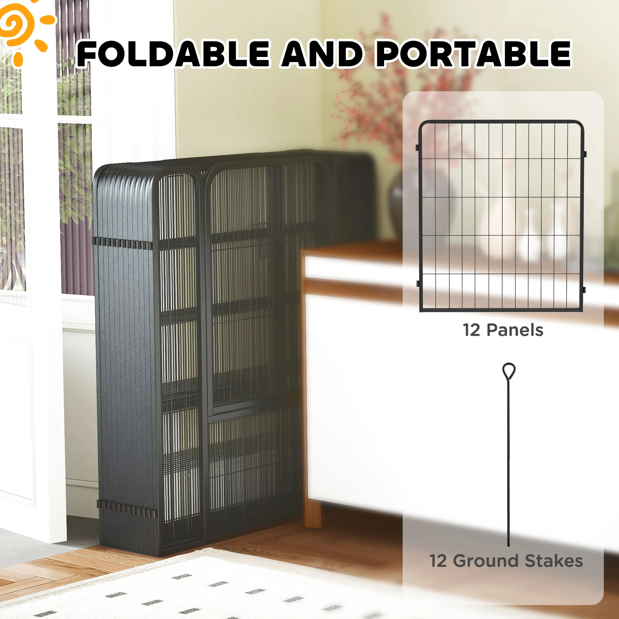 PawHut 2 Piece Expansion Pack Dog High Animal Pen - Image 6