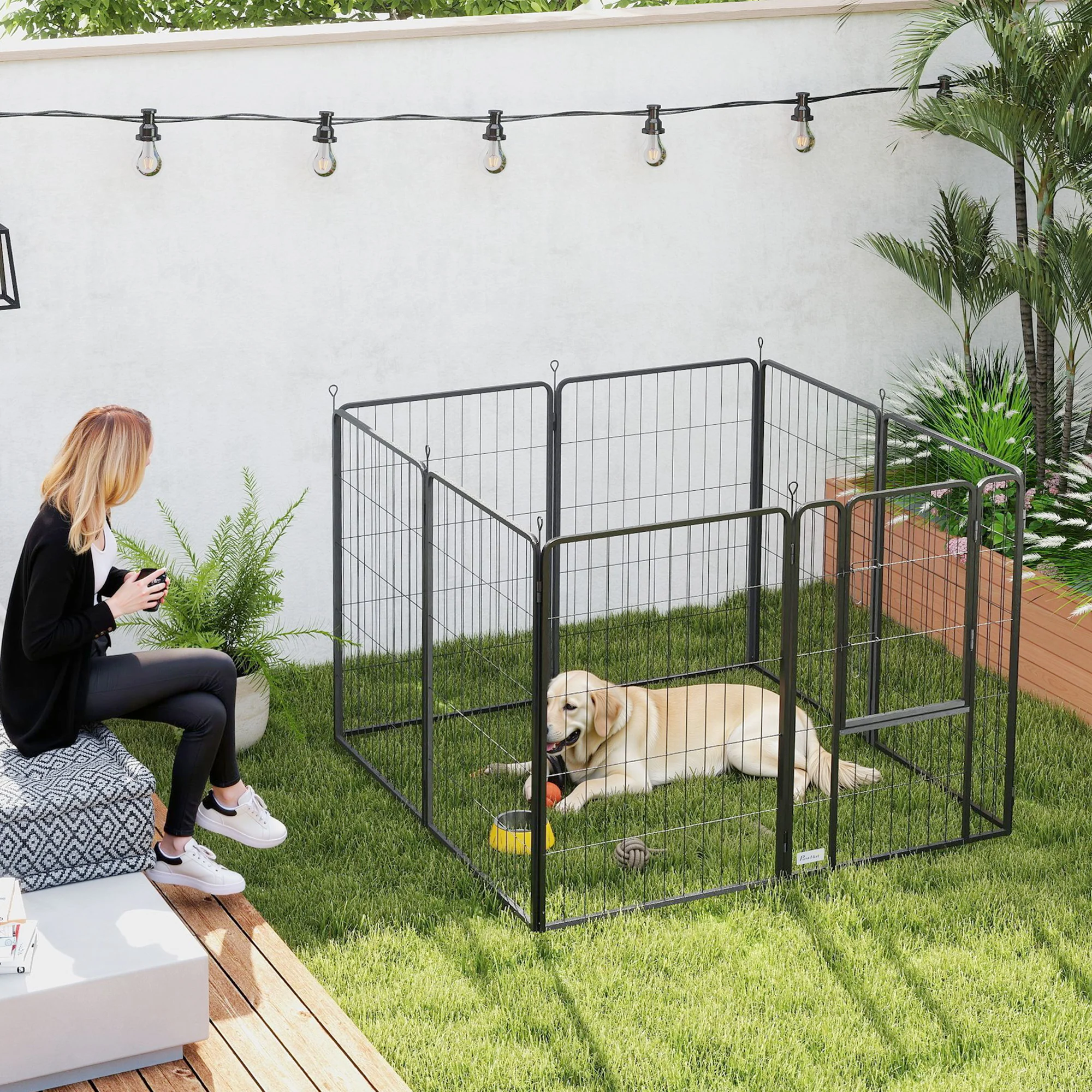 PawHut 2 Piece Expansion Pack Dog High Animal Pen - Image 62