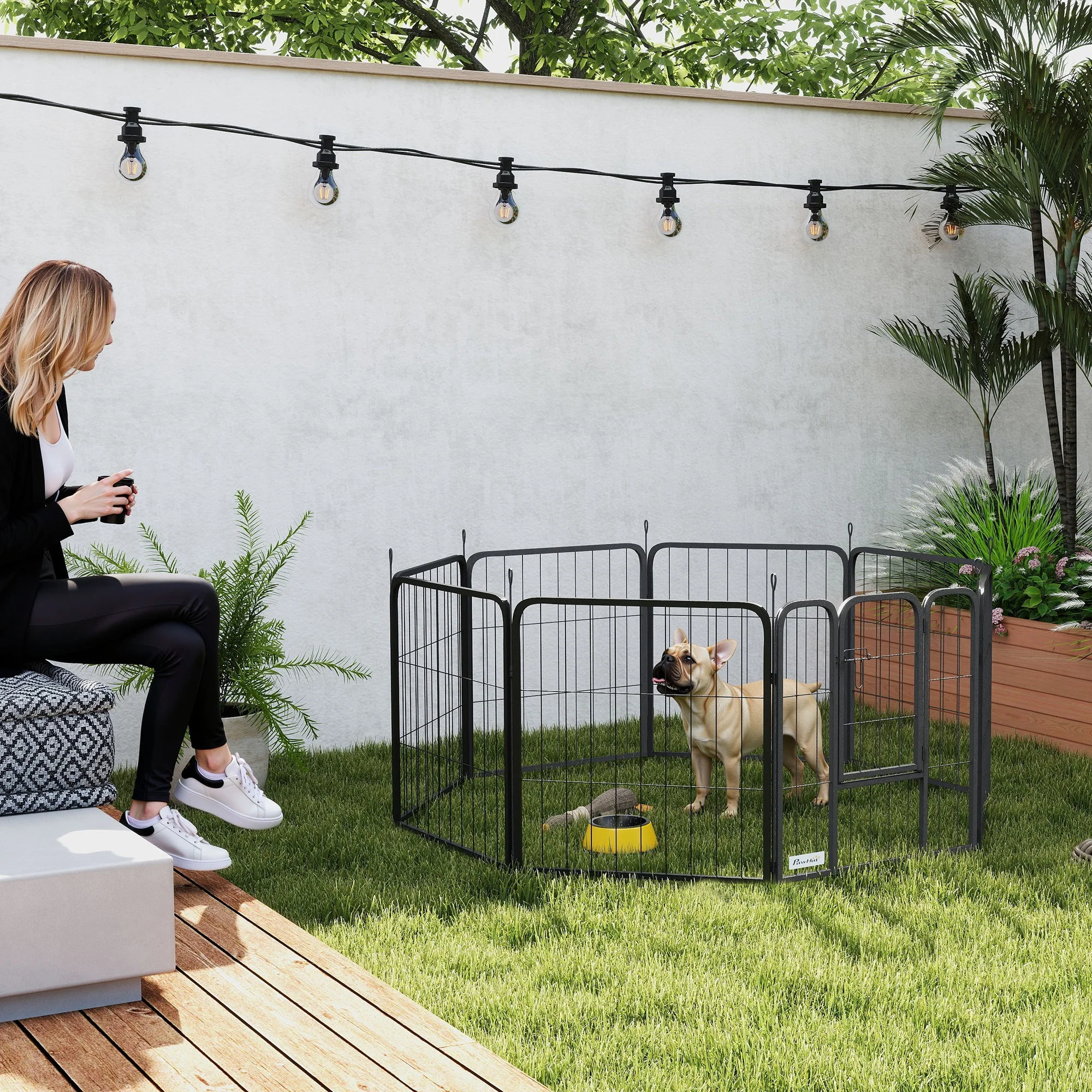 PawHut 2 Piece Expansion Pack Dog Pen For 80cm High Animal Pen - Image 11