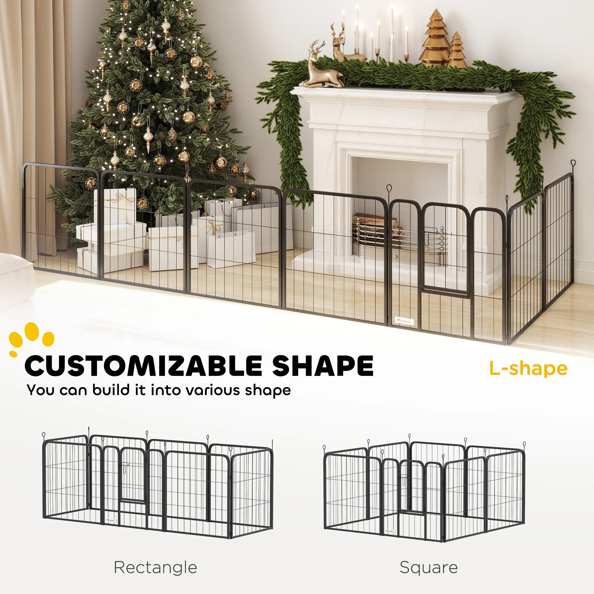 PawHut 2 Piece Expansion Pack Dog Pen For 80cm High Animal Pen - Image 12