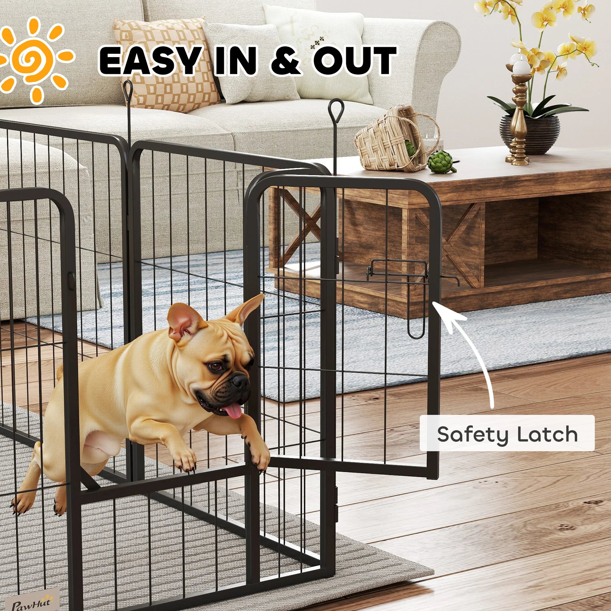 PawHut 2 Piece Expansion Pack Dog Pen For 80cm High Animal Pen - Image 13