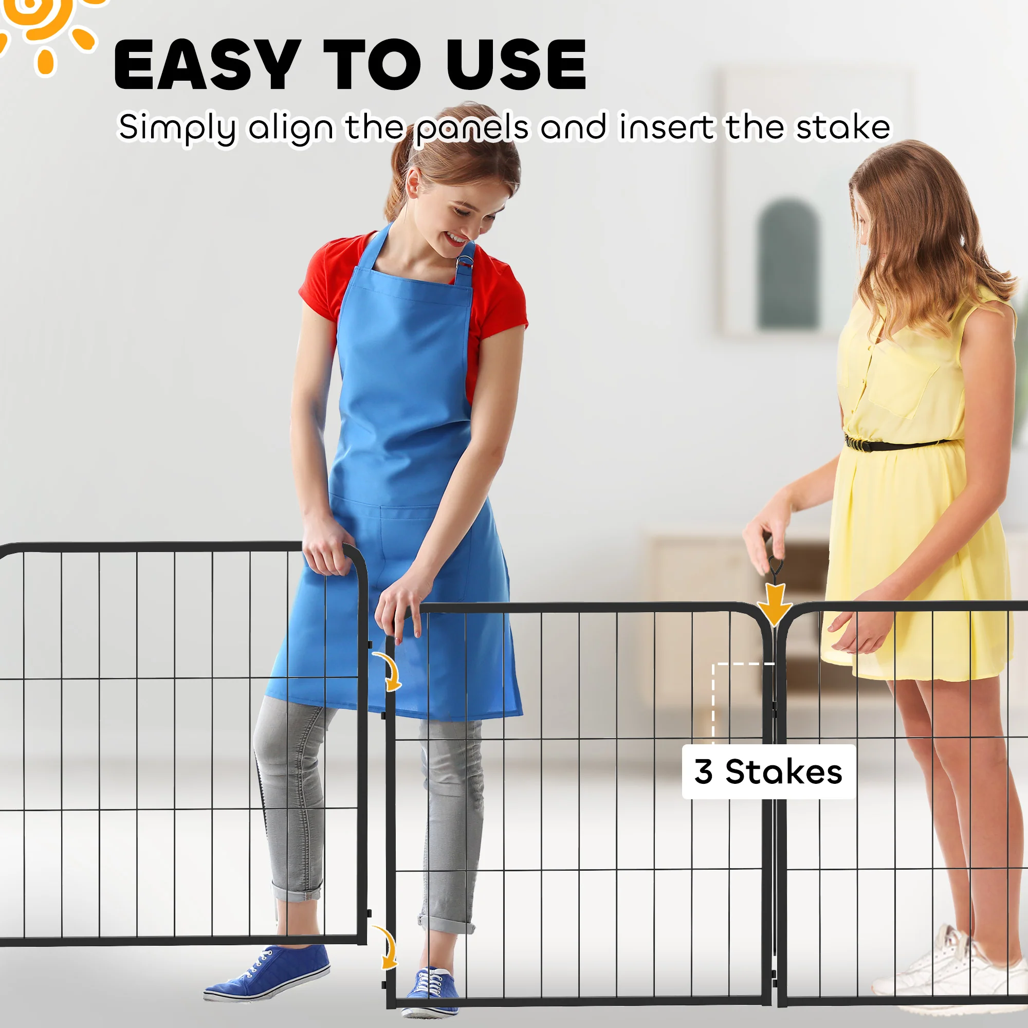 PawHut 2 Piece Expansion Pack Dog Pen For 80cm High Animal Pen - Image 22