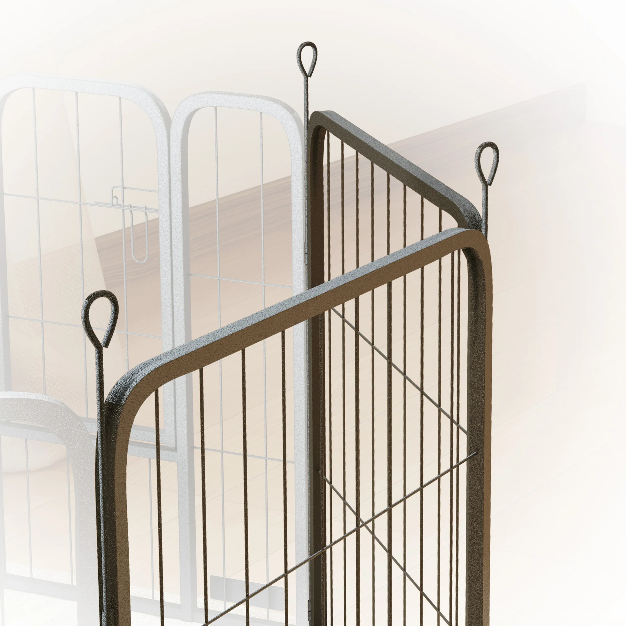 PawHut 2 Piece Expansion Pack Dog Pen For 80cm High Animal Pen - Image 26