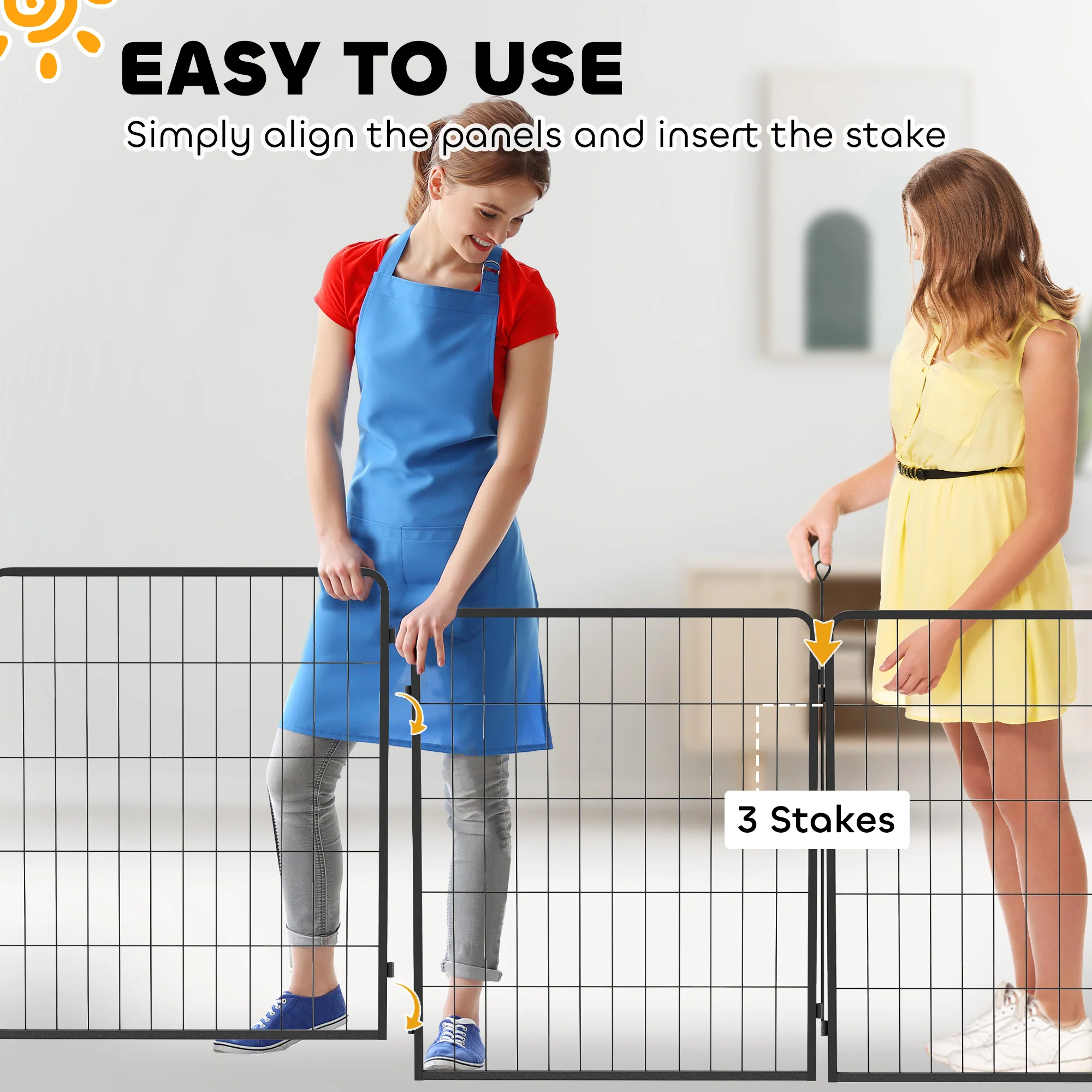 PawHut 2 Piece Expansion Pack Dog Pen For 80cm High Animal Pen - Image 31
