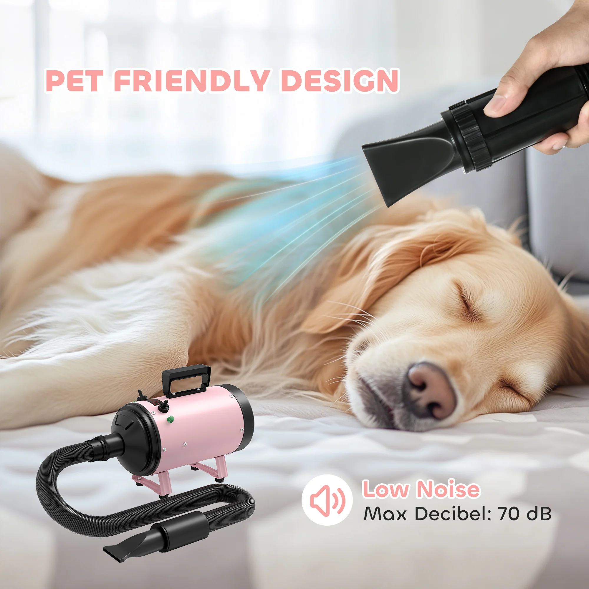 PawHut 2200W Dog Hair Dryer With Adjustable Temperature & Velocity - Image 13