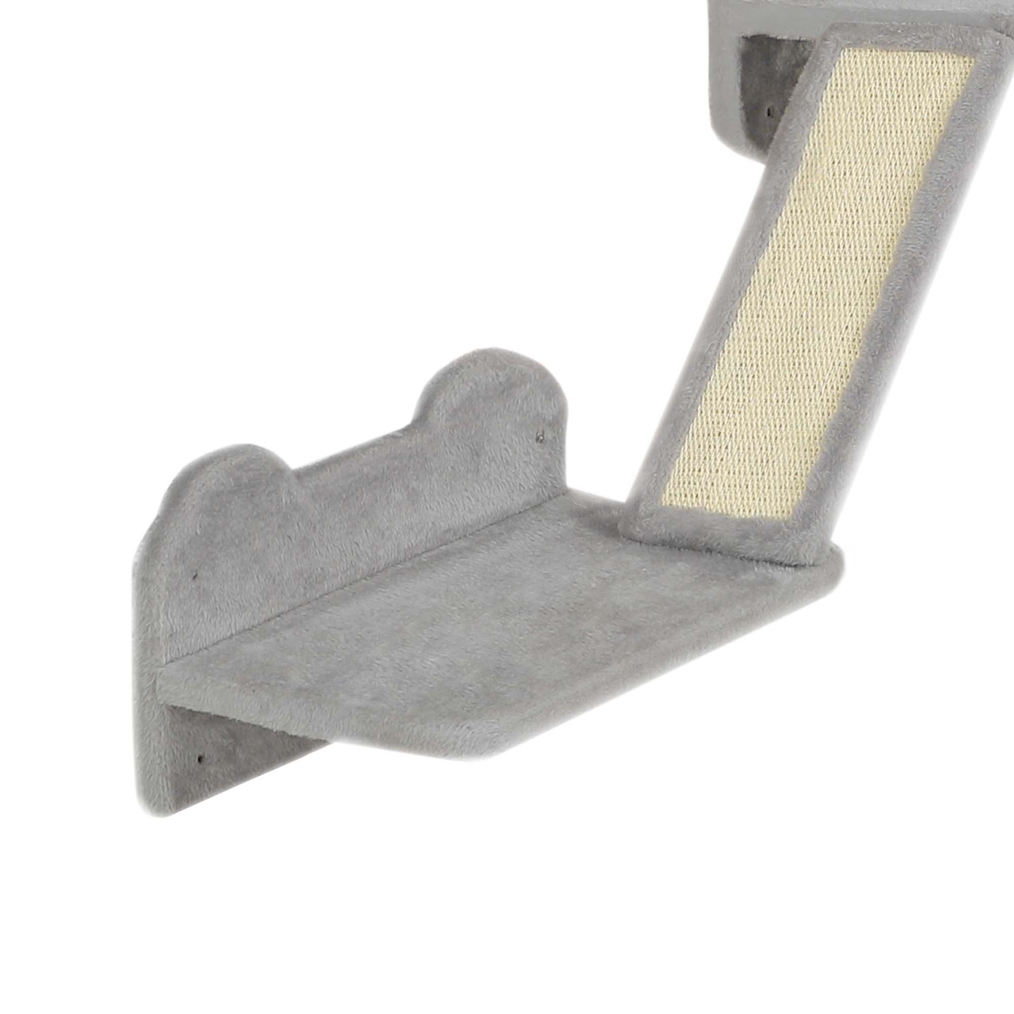PawHut 3PCs Corner Design Cat Wall Shelves Furniture, Light Grey - Image 8