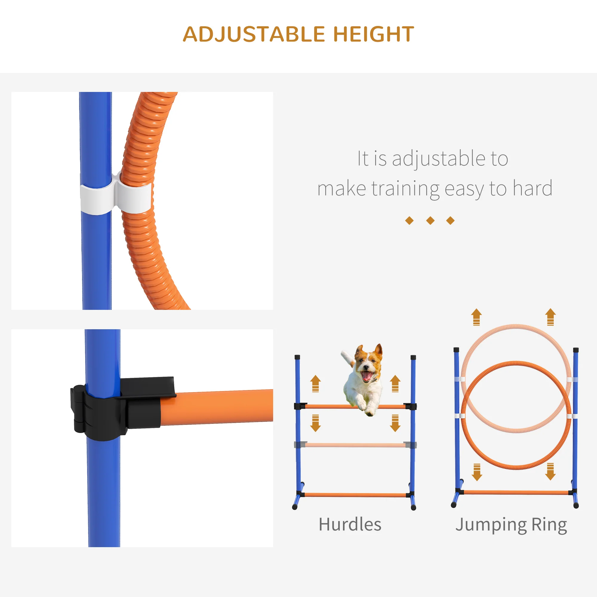 PawHut 4 Pcs Dog Agility Training Equipment, Dog Outdoor Games w/ Carry Bag - Image 3