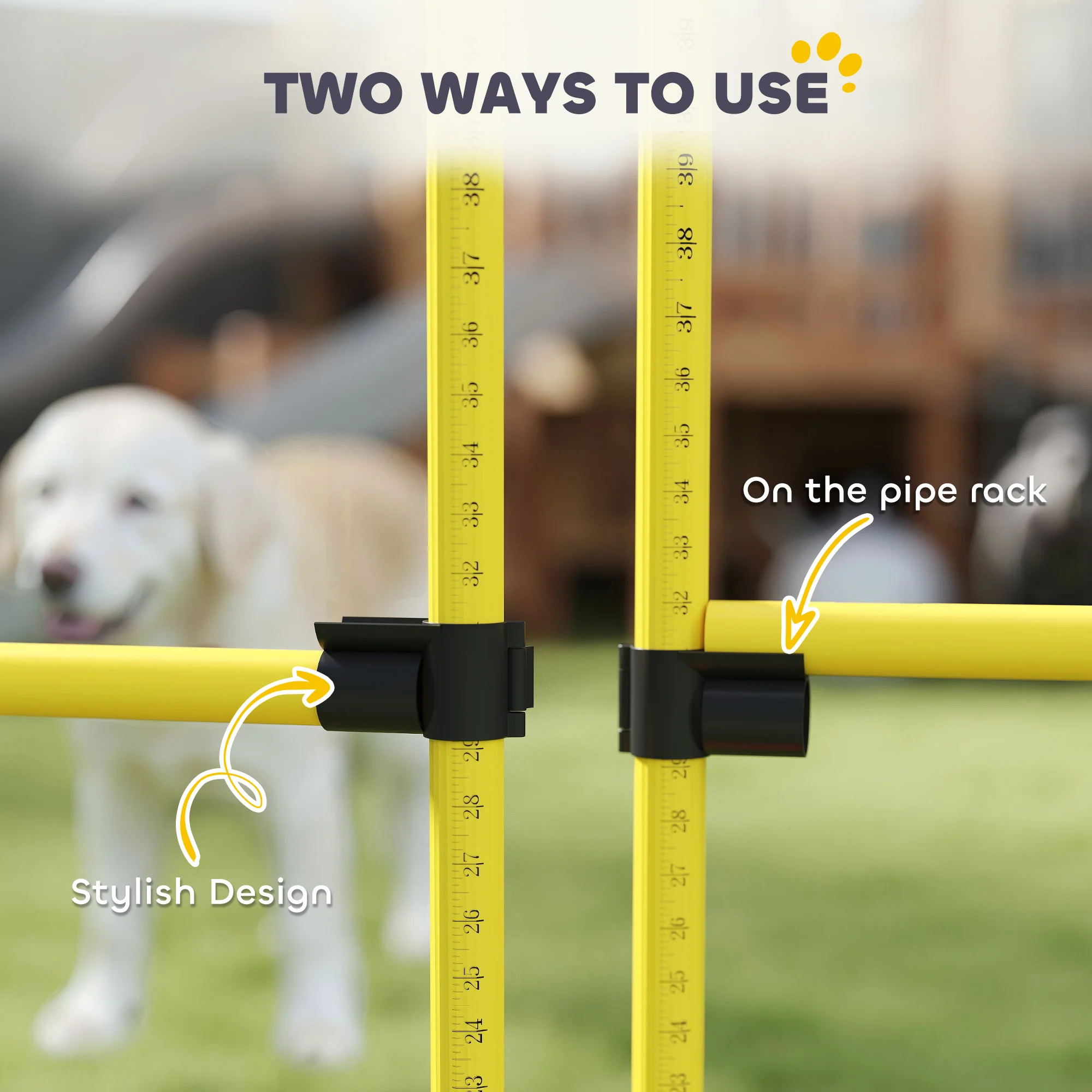 PawHut 4 Piece Dog Agility Equipment with 4 Hurdle Bar for Jump Training - Image 4