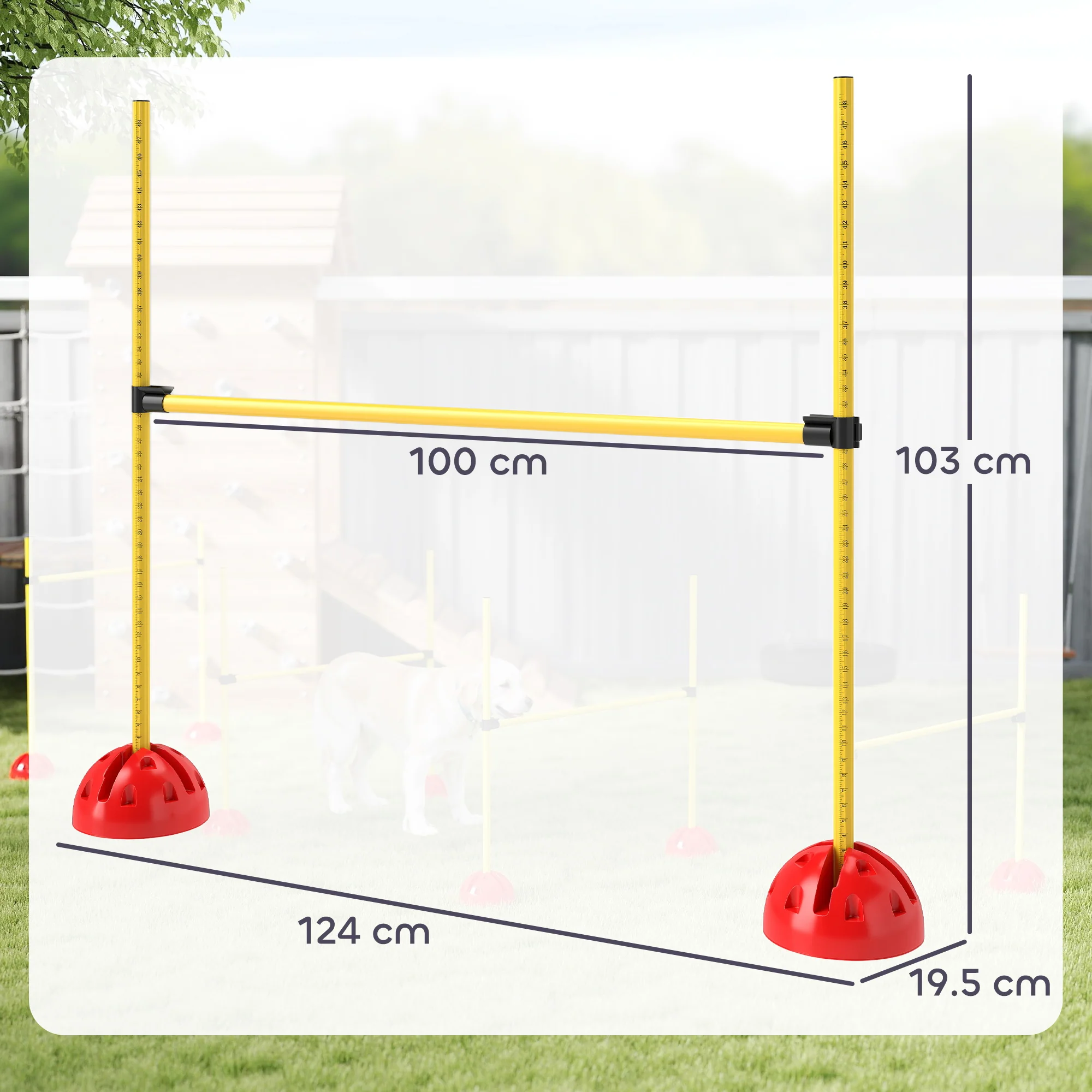 PawHut 4 Piece Dog Agility Equipment with 4 Hurdle Bar for Jump Training - Image 5