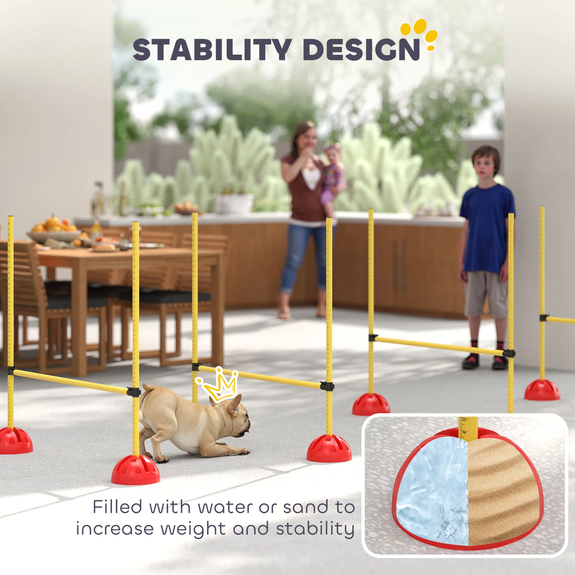 PawHut 4 Piece Dog Agility Equipment with 4 Hurdle Bar for Jump Training - Image 7