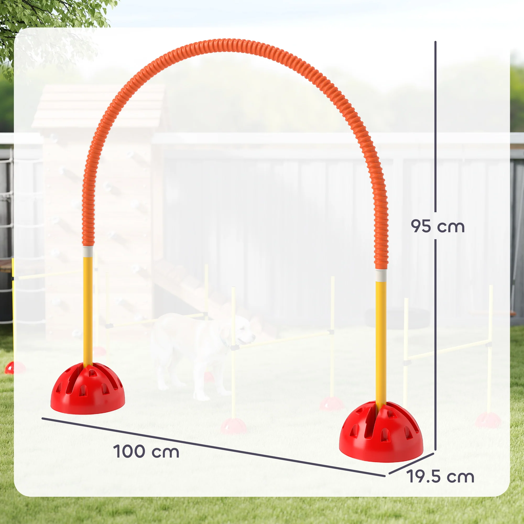 PawHut 4 Piece Dog Agility Training Equipment with Carry Bag, Orange - Image 5