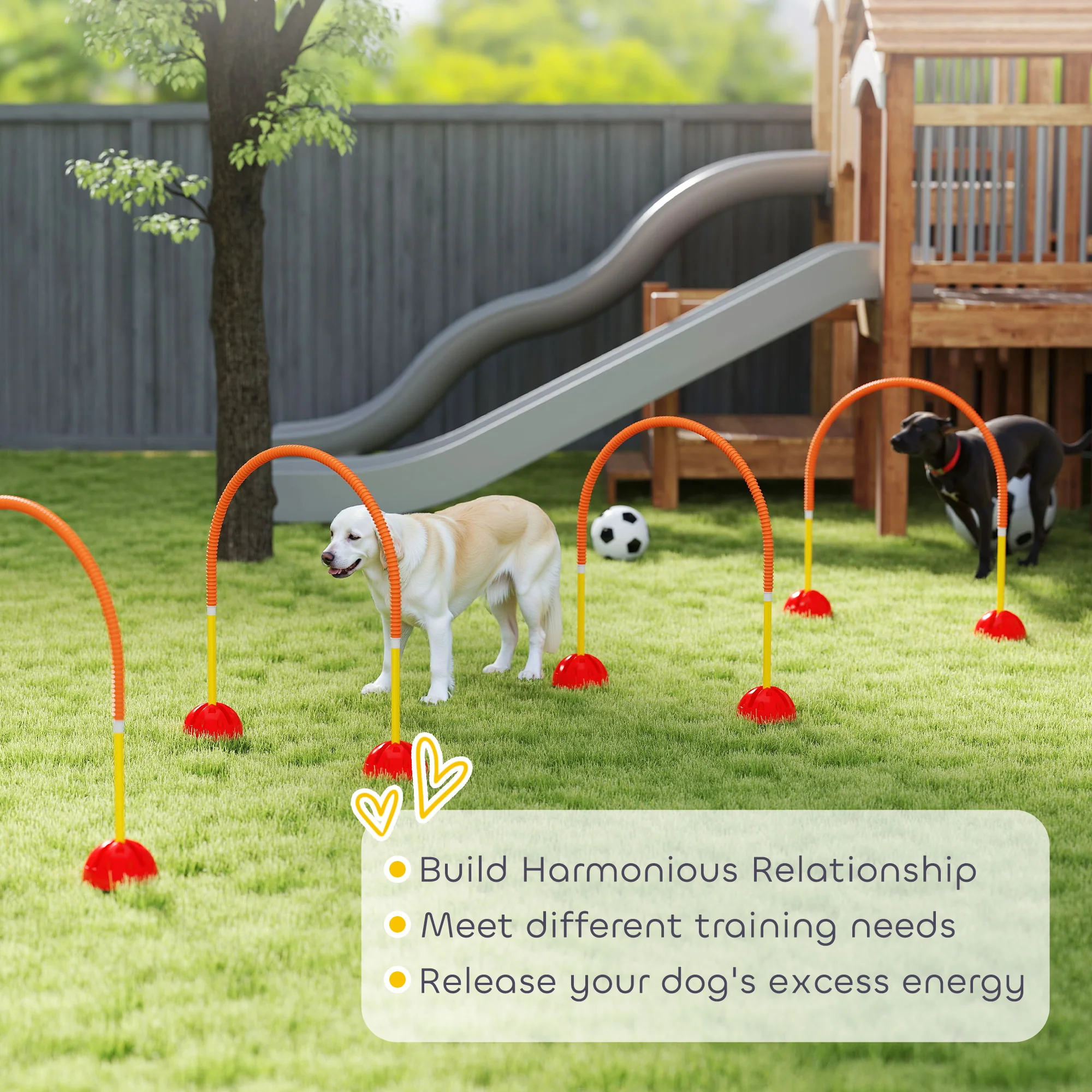PawHut 4 Piece Dog Agility Training Equipment with Carry Bag, Orange - Image 7