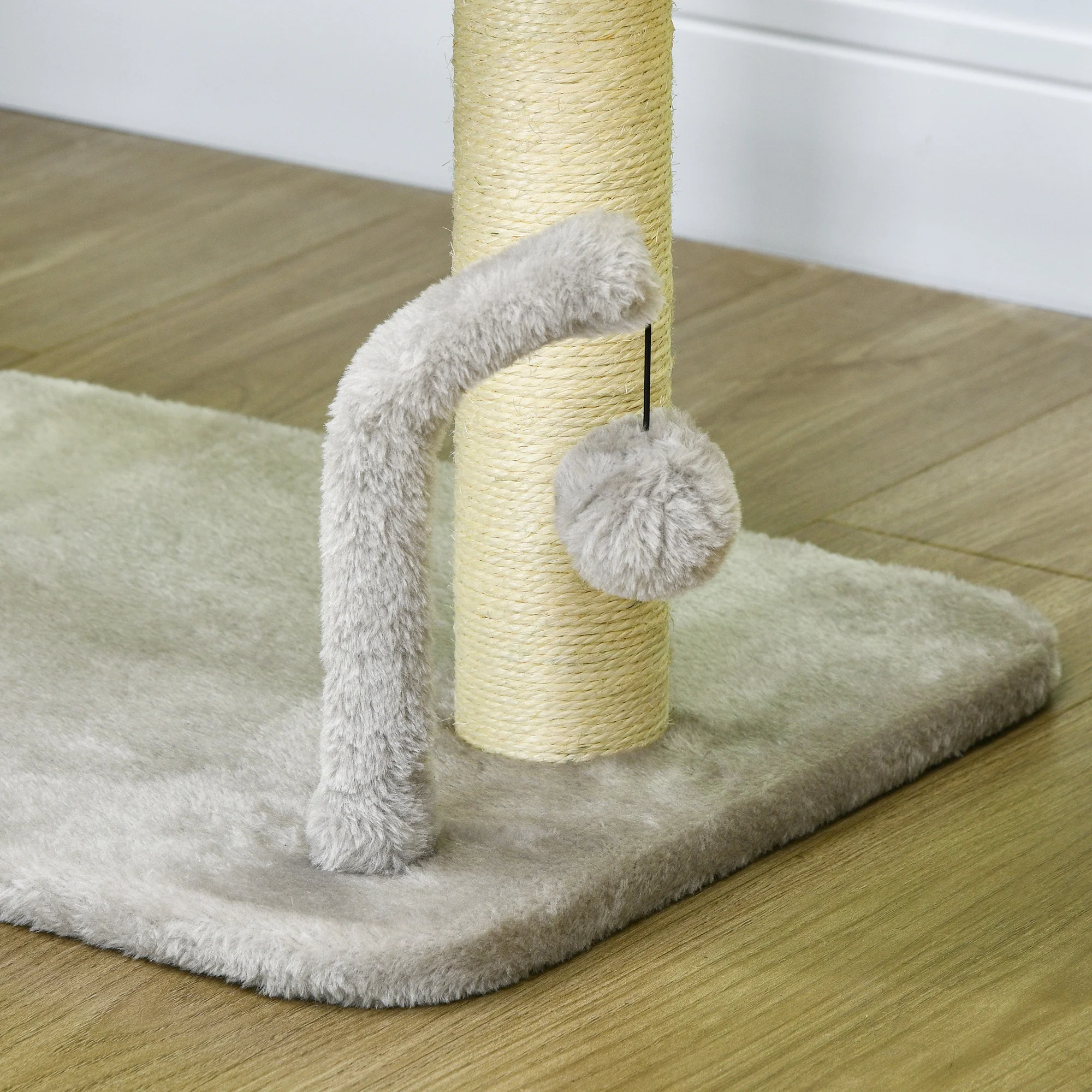 PawHut 42cm Indoor Cat Tree, Kitty Play Tower W/ Toy Balls Sisal Scratching Post - Image 7