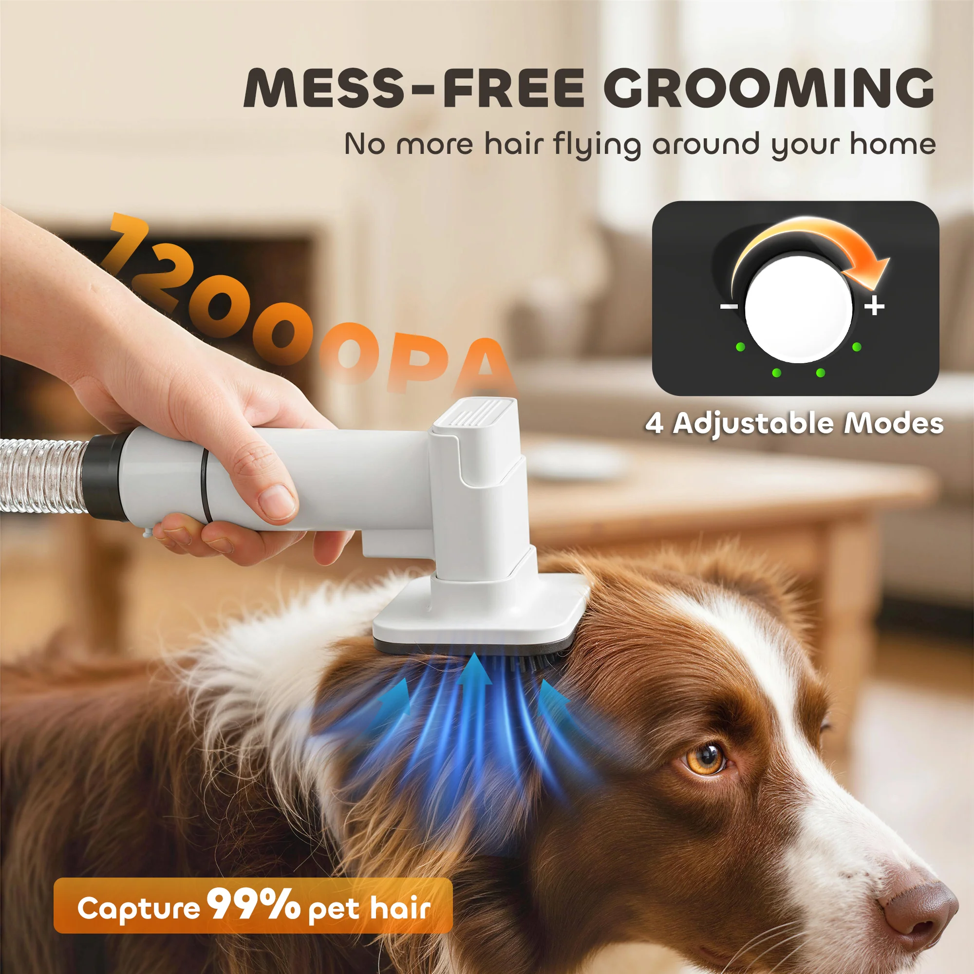 PawHut 5 In 1 Dog Grooming Vacuum & Dog Dryer With Electric Clipper - Image 6