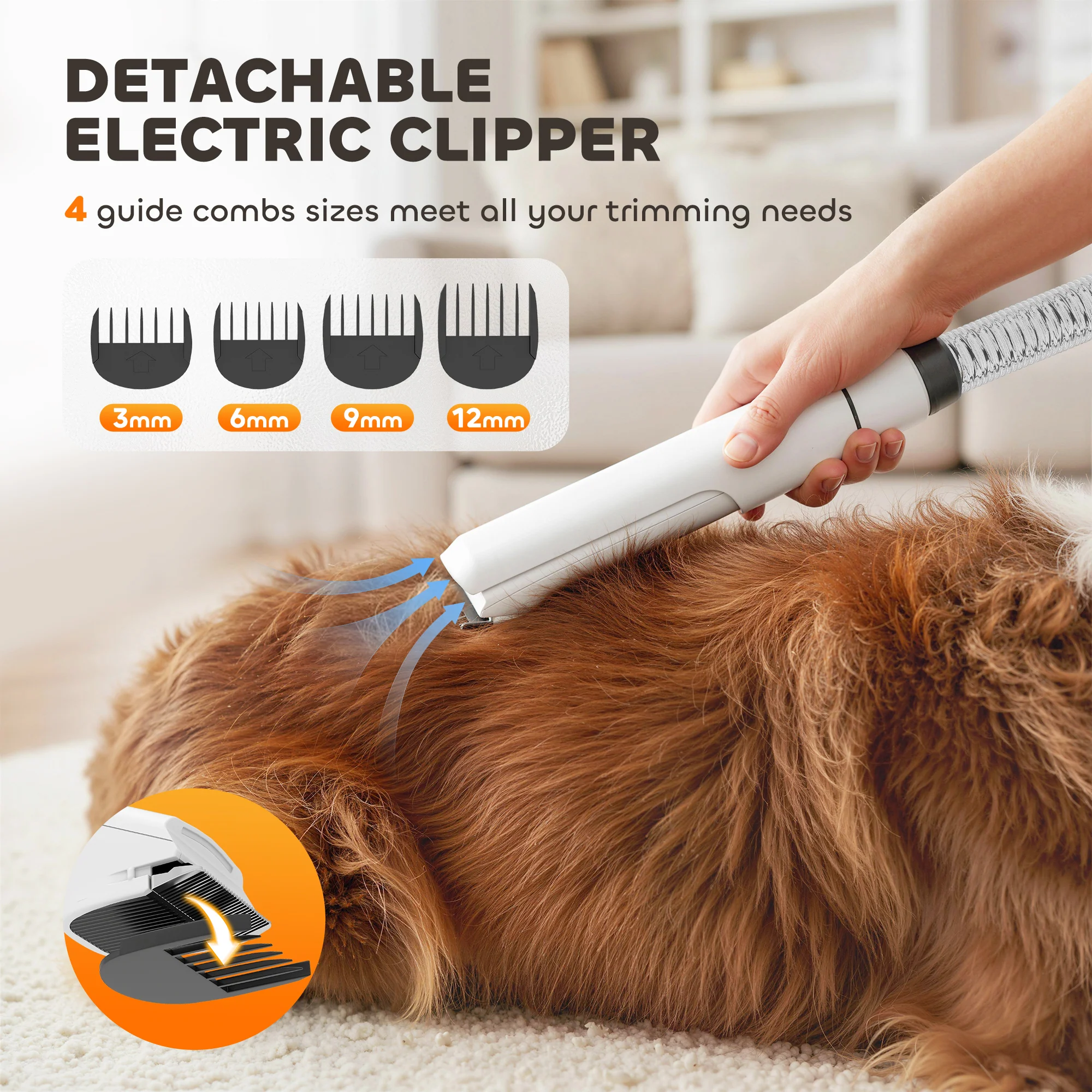 PawHut 5 In 1 Dog Grooming Vacuum & Dog Dryer With Electric Clipper - Image 7