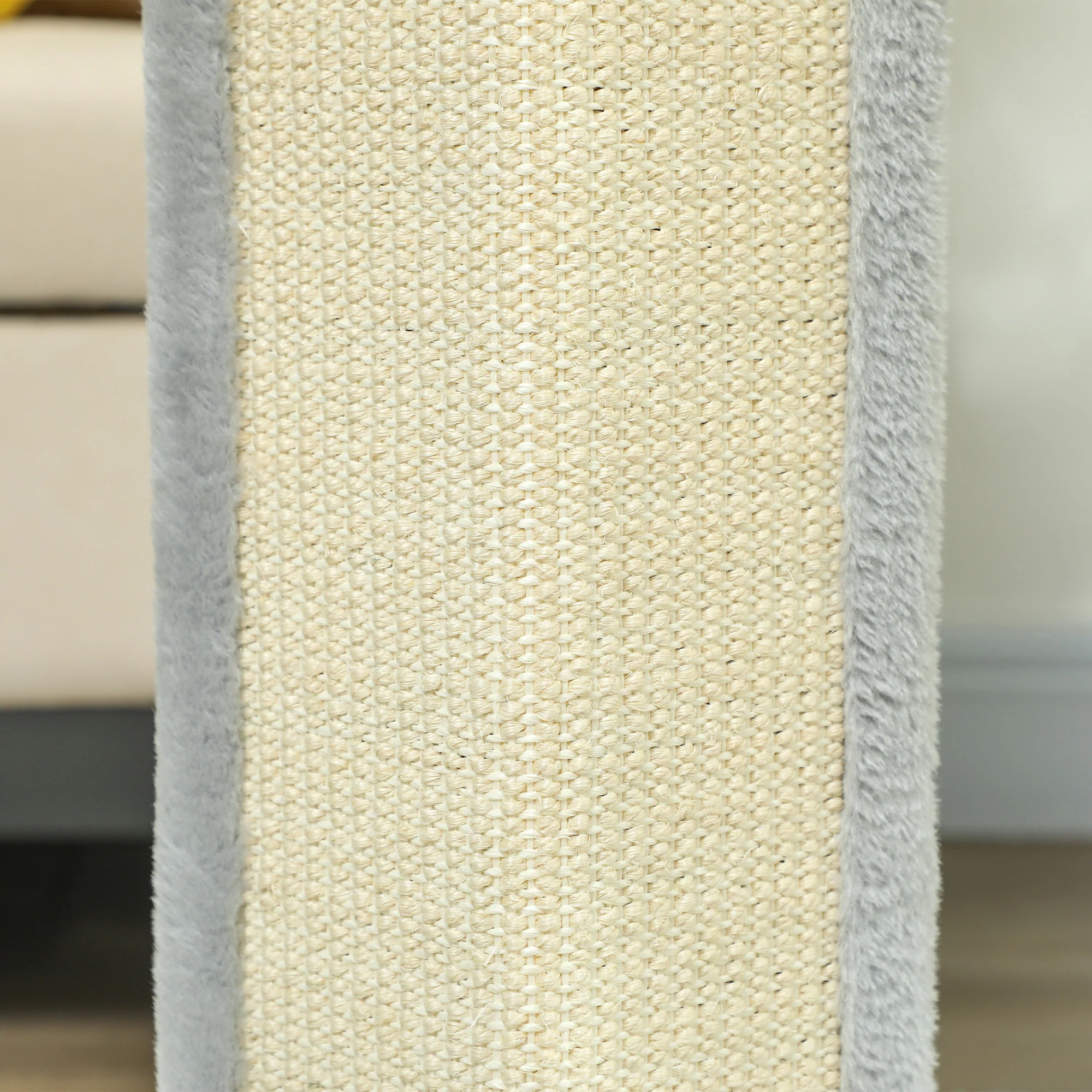PawHut 56cm Corner Cat Scratching Post with Sisal Scratching Pad, Grey - Image 9
