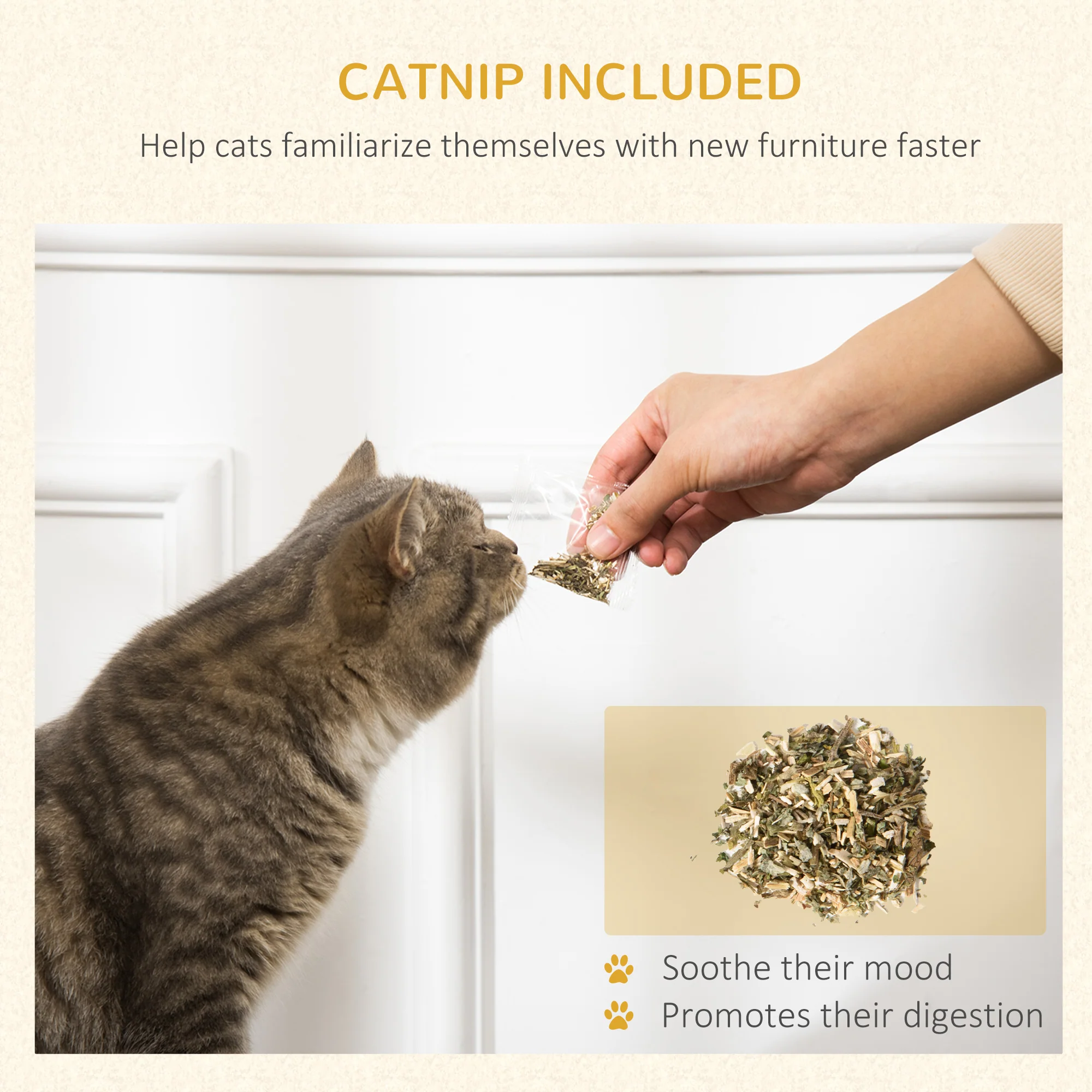 PawHut 60cm Cat Scratching Board with Catnip, Cardboard Scratcher Lounger Bed - Image 5